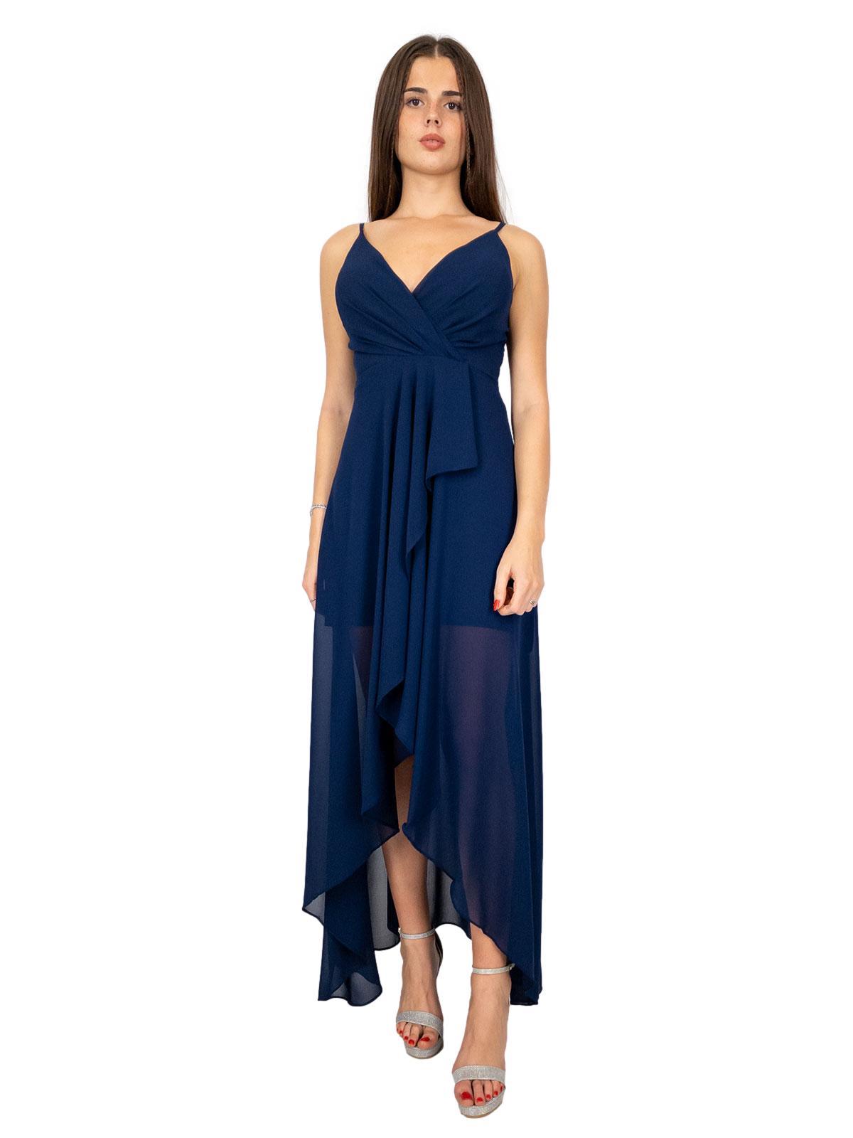 Abito da cerimonia stile impero donna elegante corto davanti lungo