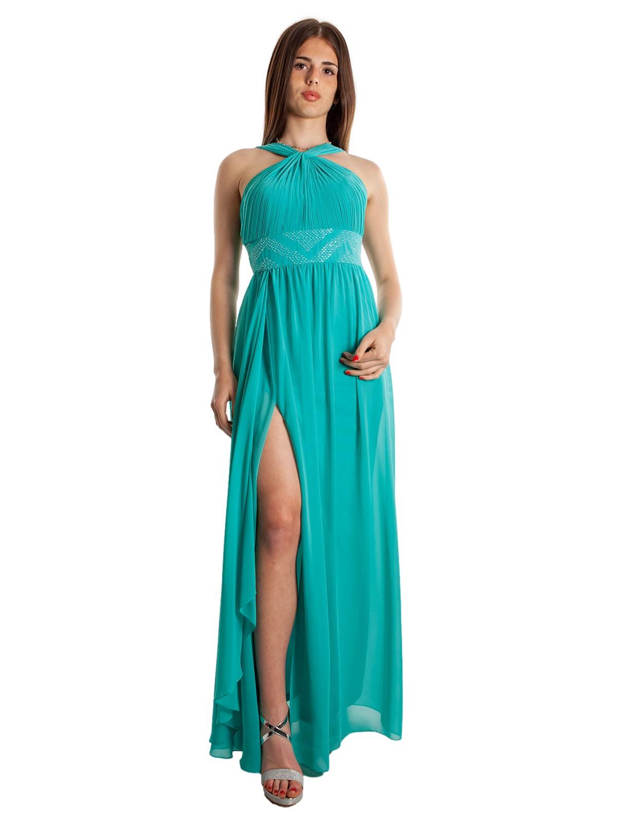 Abito Da Cerimonia Lungo Donna Stile Impero Scollo Americana