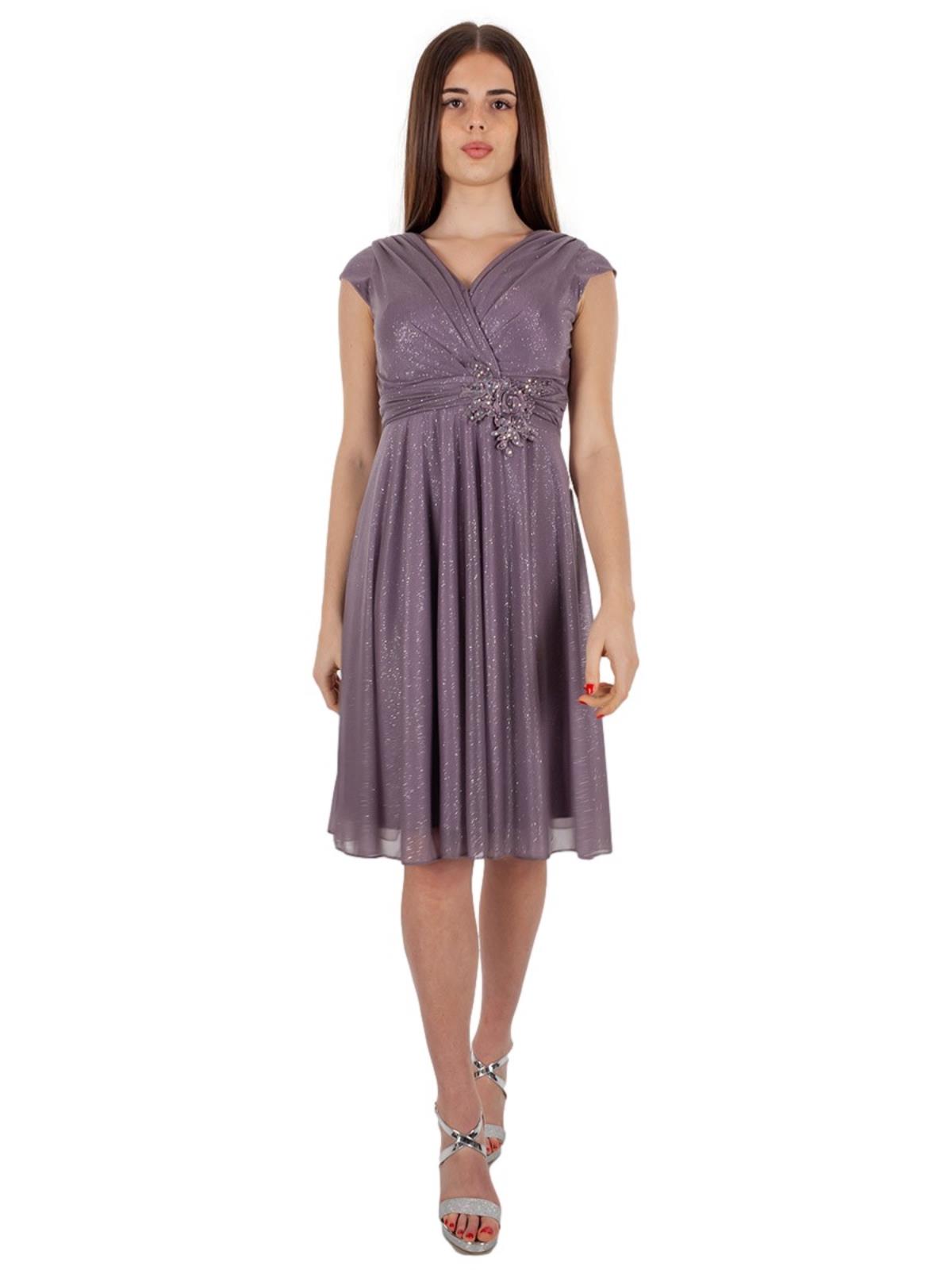 STRABELLO CERIMONIA Abito Cerimonia Corto Per Signora In Chiffon Glitterato