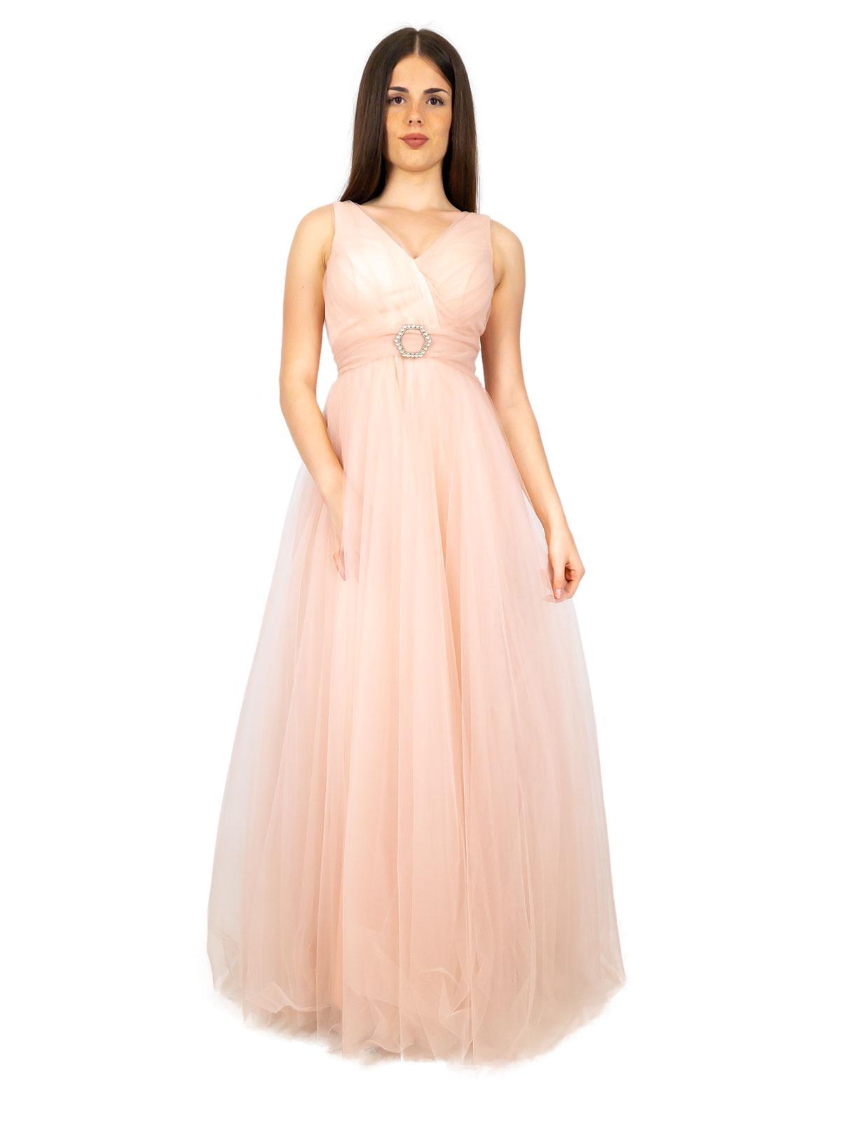Abito Da Cerimonia Lungo Donna Stile Impero Elegante In Tulle