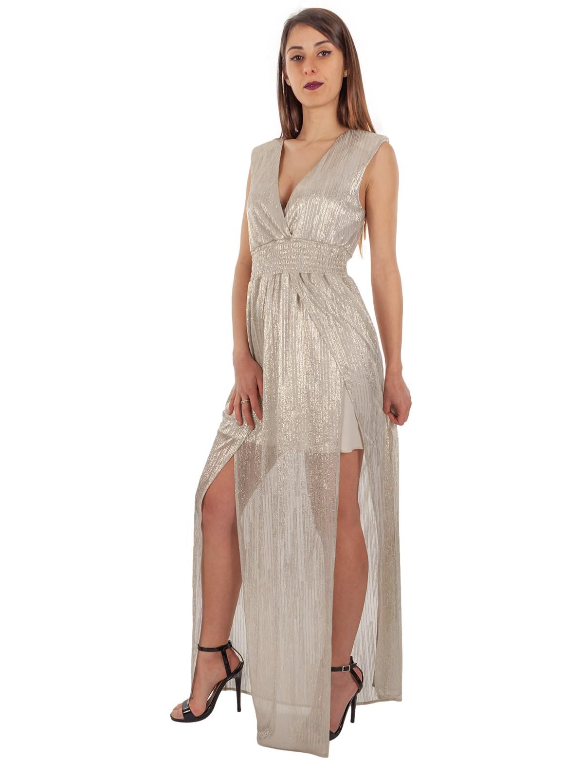 Abito Donna Lungo Con Spacco - Vestito Estivo In Poliestere, Scollo A V, Taglie Forti, Per Occasioni Eleganti O Casual - 8