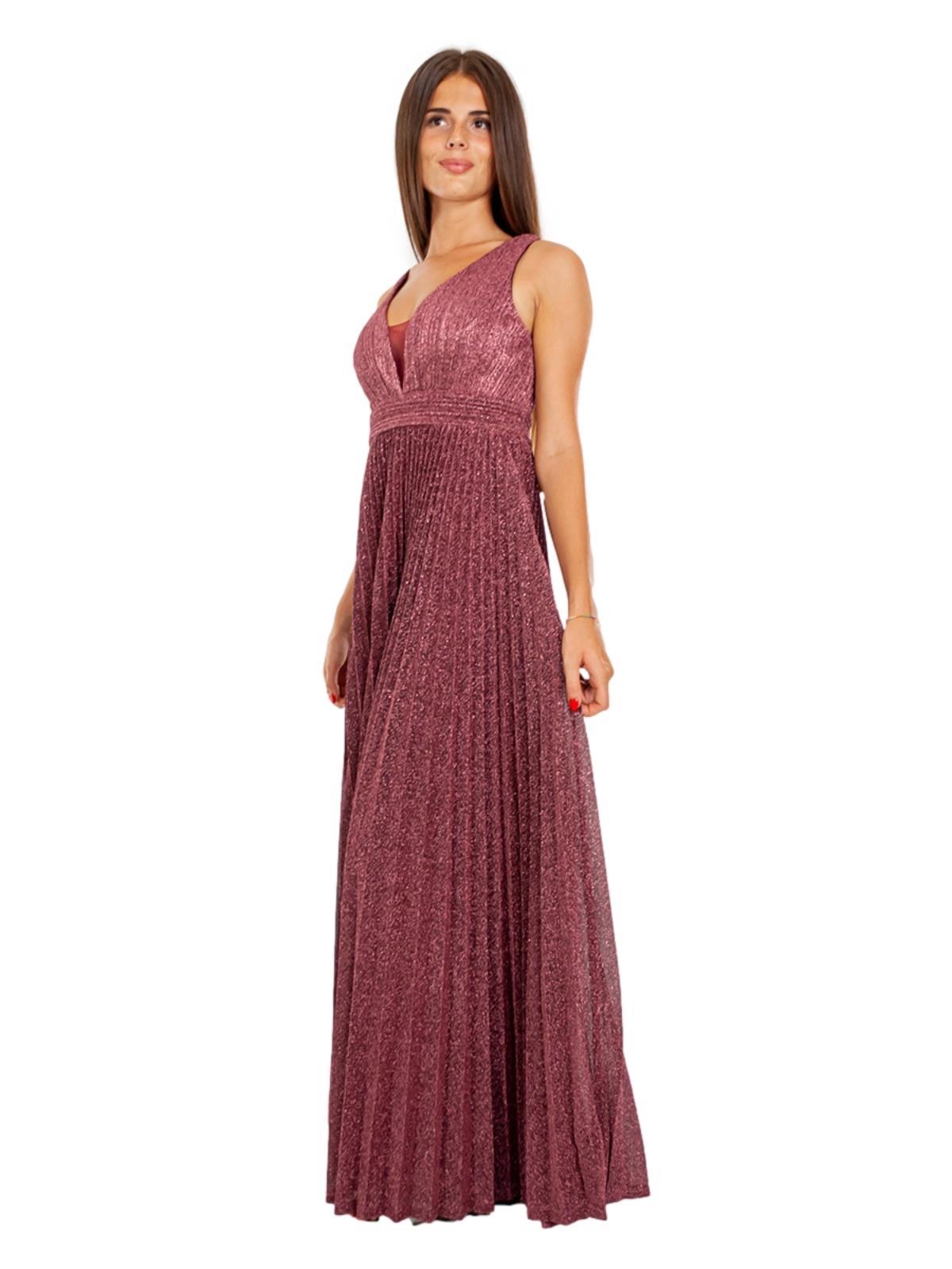 Abito Lungo Elegante Cerimonia Donna Stile Impero Glitterato