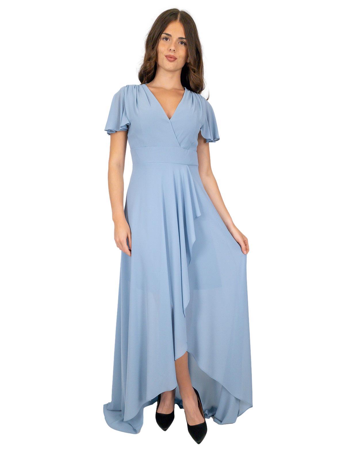 STRABELLO CERIMONIA Abito da cerimonia lungo stile impero con spacco frontale A29599-4042-ALIDA-CURVY