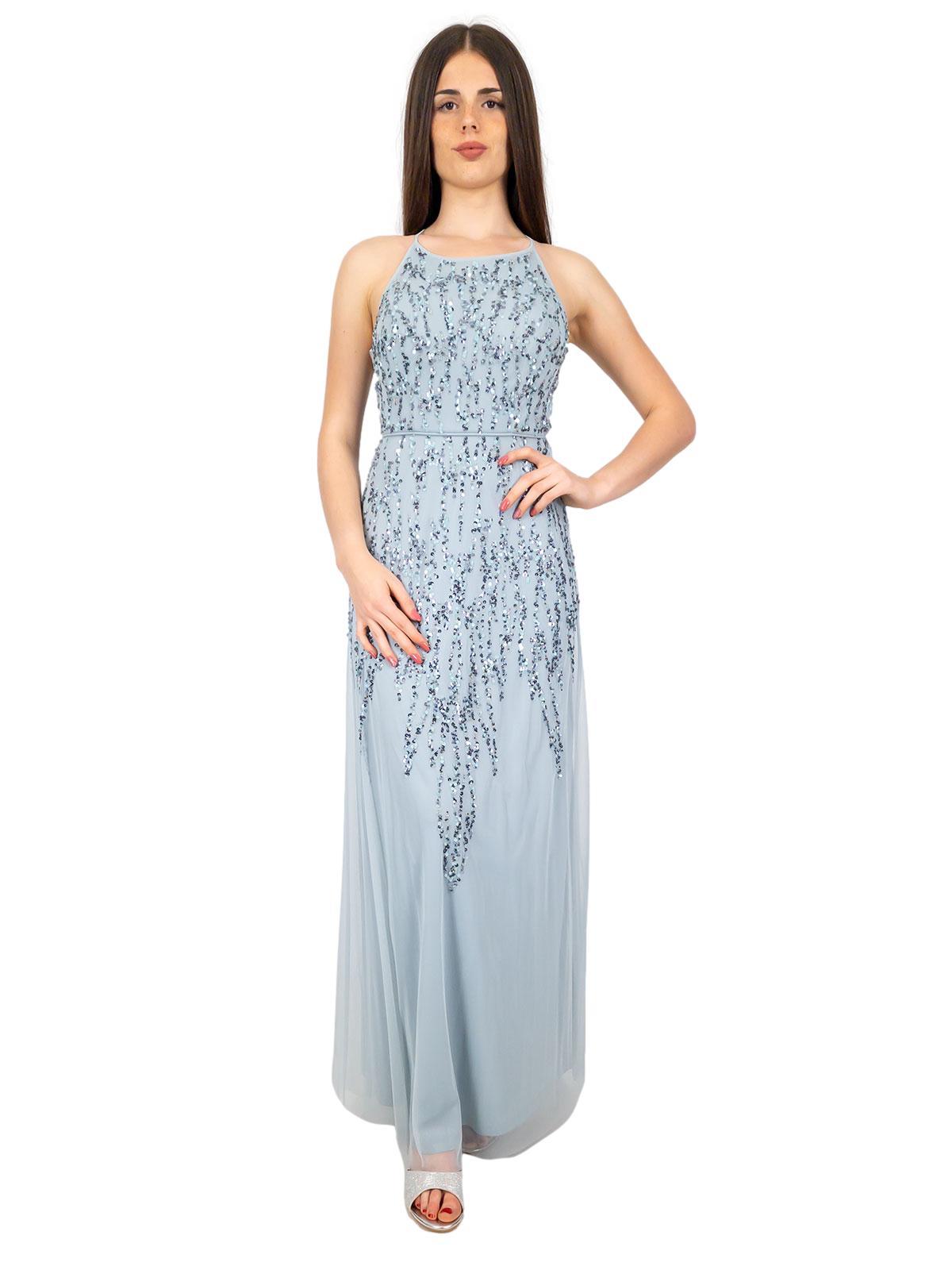 Frank Lyman Abito Lungo Elegante Cerimonia Donna Con Scollo Americana