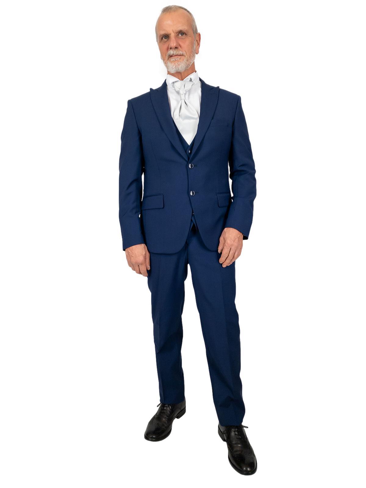 Abito uomo cerimonia slim fit con gilet Drop 7 fresco lana