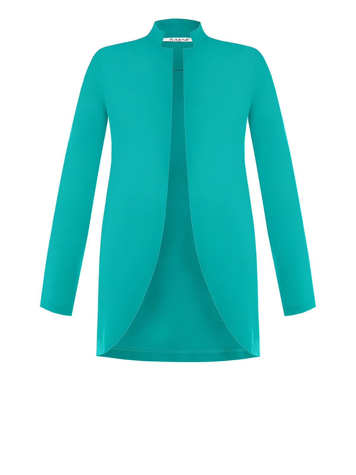 KITANA Blazer Lungo Donna Giacca Elegante Curvy Aperta In Crepe