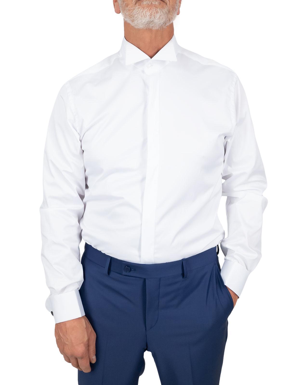 Camicia uomo slim fit collo diplomatico con gemelli elegante