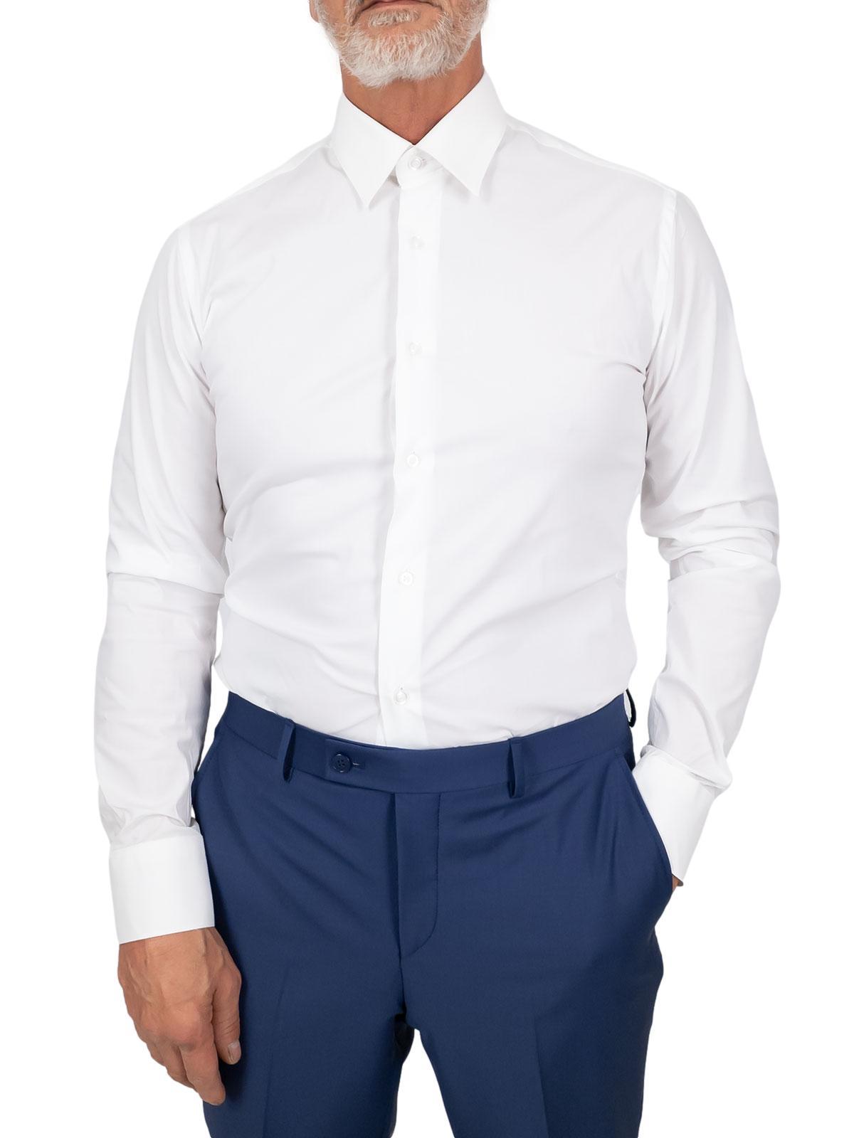 Camicia uomo slim fit bianca collo italiano elegante classica