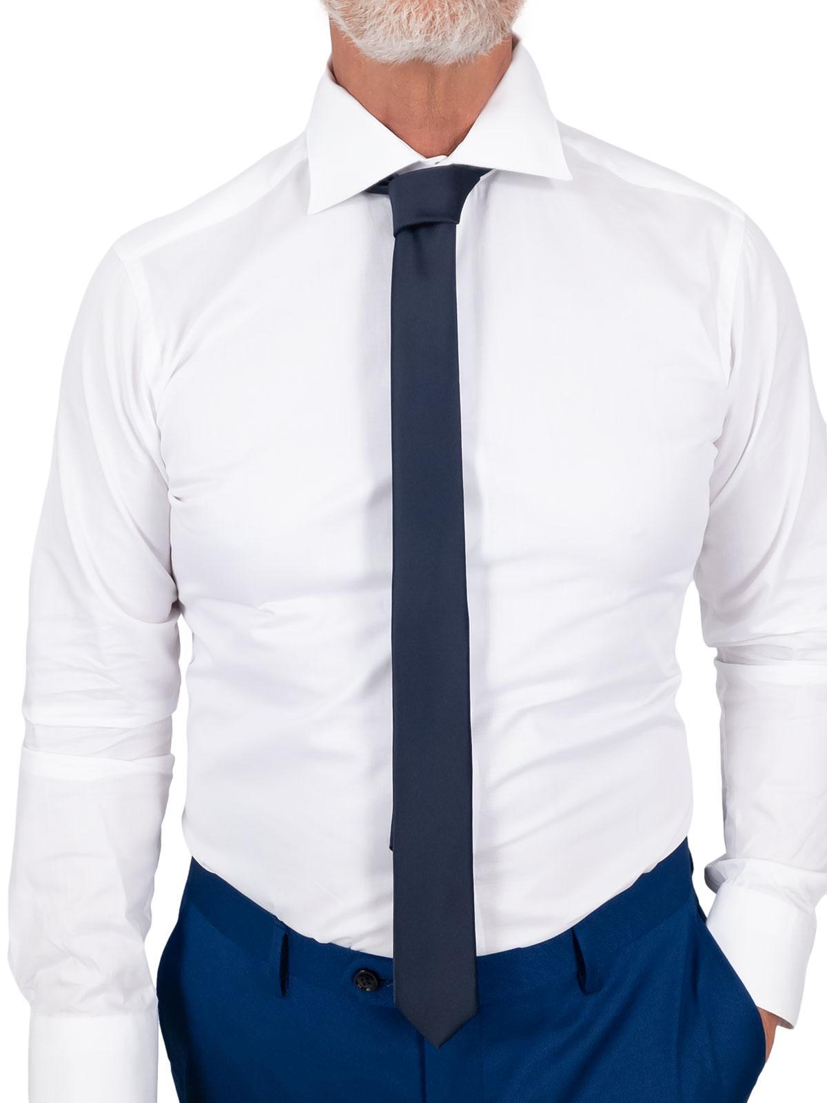 MARCEL MOREL Cravatta Elegante Per Matrimonio Slim In Raso Cucita A Mano