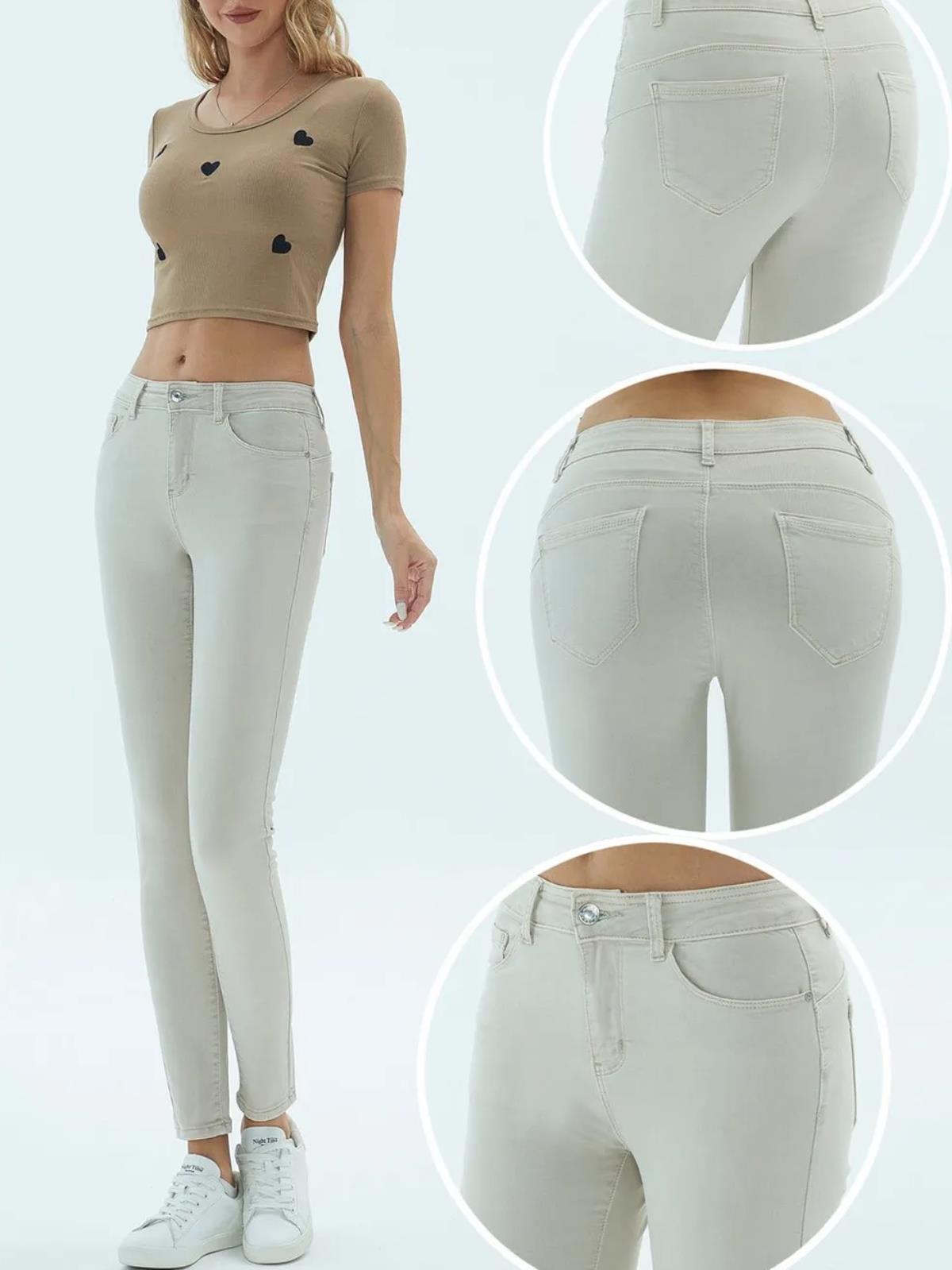 YEP PRAIS Jeans Skinny Donna Push Up Slim Fit Elasticizzati Estivi