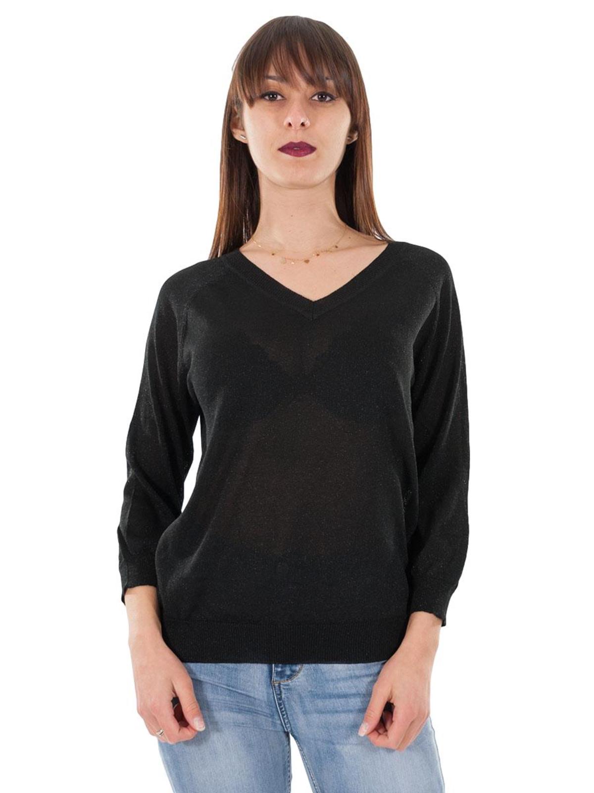 Maglia lurex donna online scollo a v maniche lunghe estiva