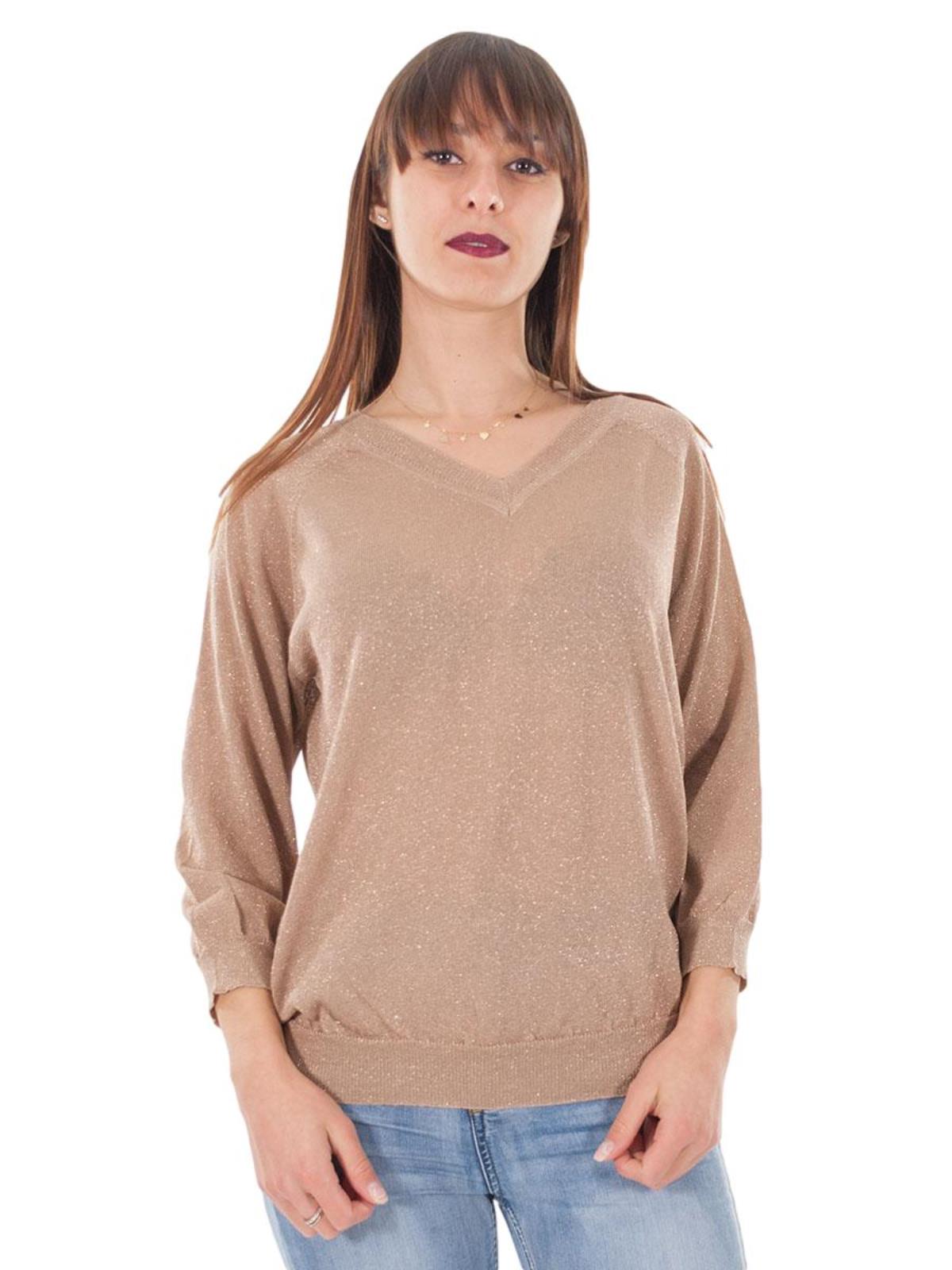 STRABELLO Maglia Lurex Donna Manica Lunga Estiva Scollo A V Online