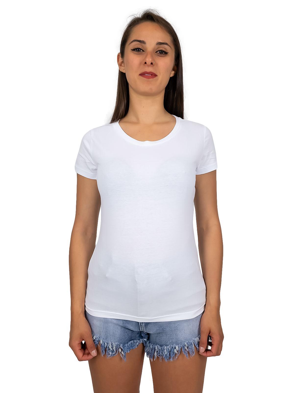 Maglietta Maniche Corte Donna Cotone Basic Aderente Online