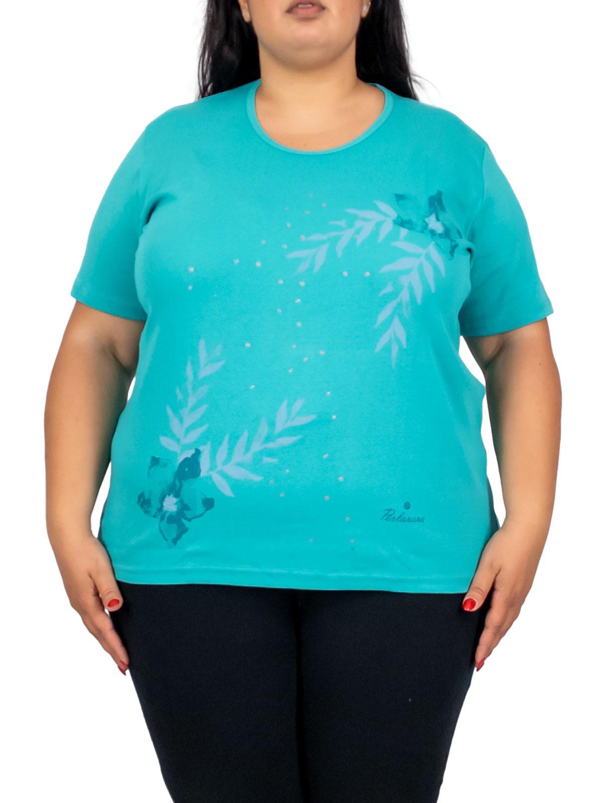 PERLARARA T-shirt donna oversize in cotone con stampa floreale e lurex – Perlarara E2126