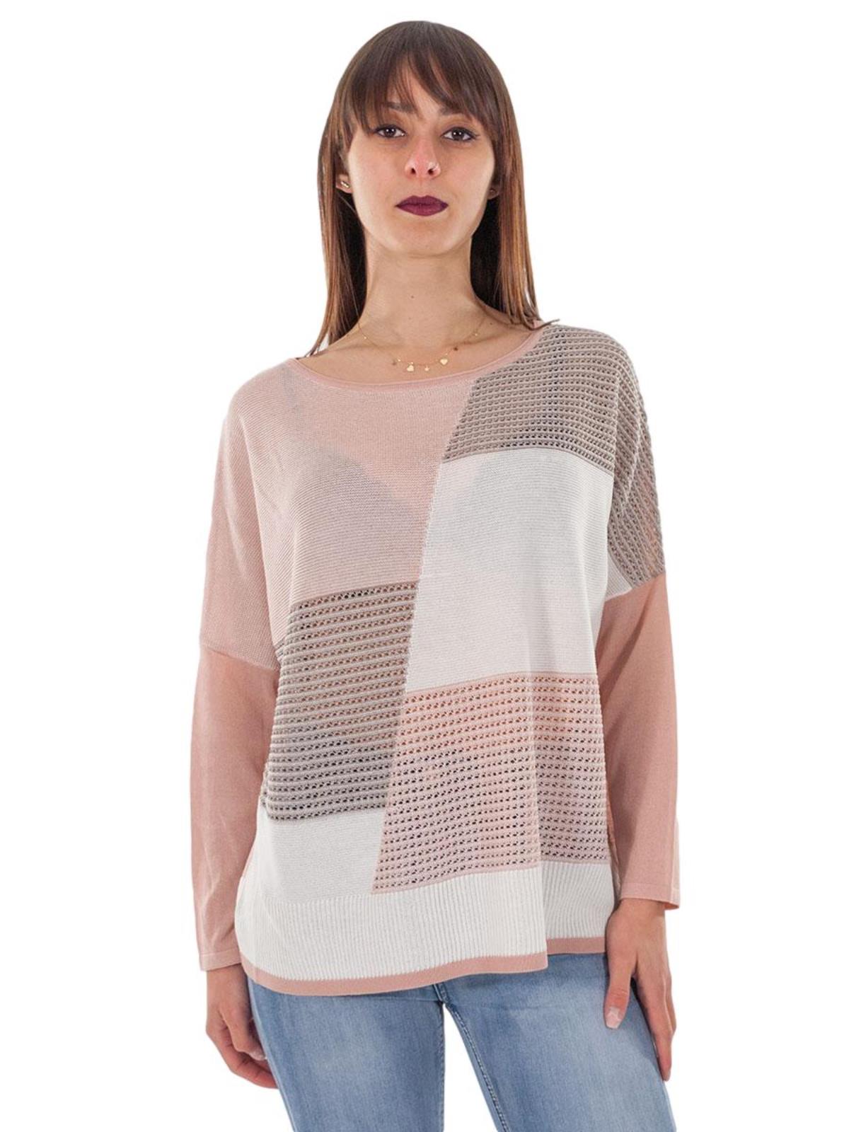 Maglia donna manica lunga estiva traforata a maniche lunghe