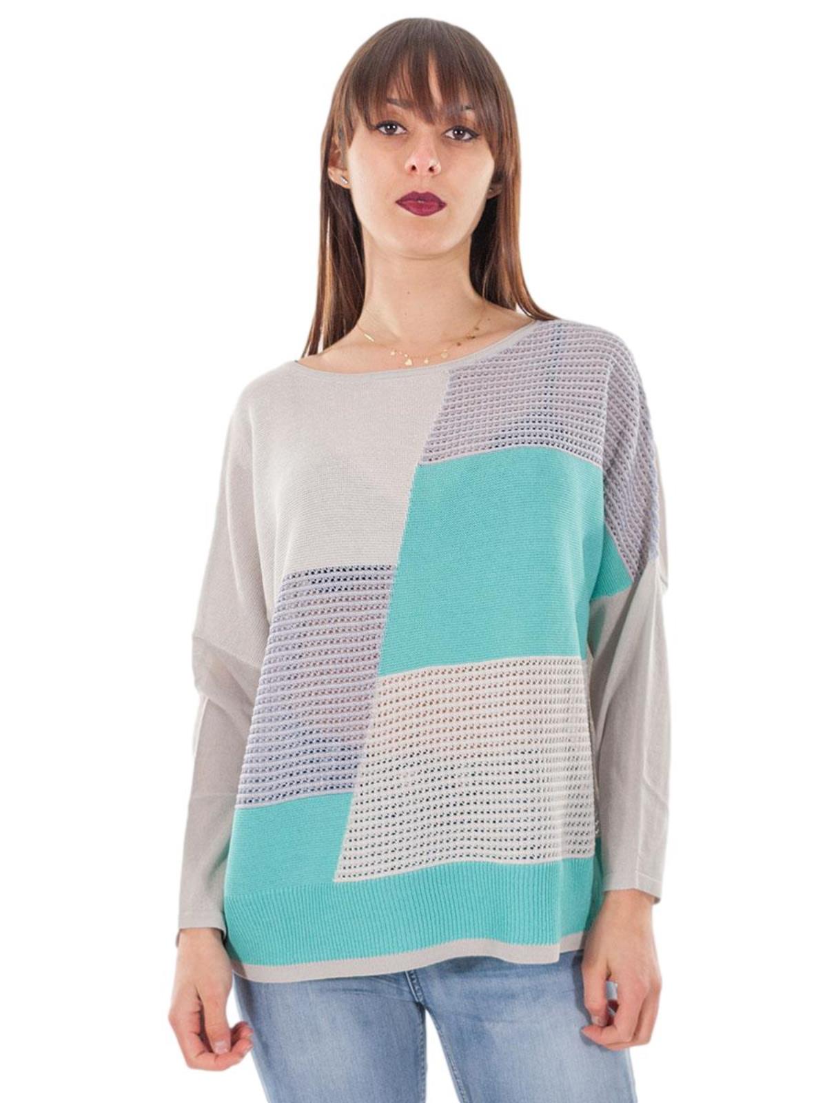 Maglia donna manica lunga estiva traforata a maniche lunghe