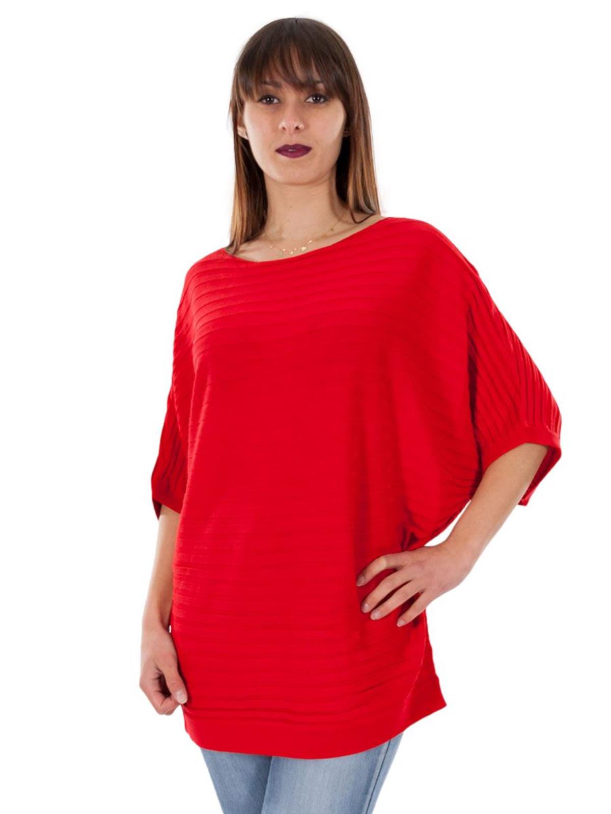Maglietta Estiva Da Donna VICHYIE A Maniche Corte, Scollo A V, Tessuto A Coste, Sexy E Casual, Colore Rosso, Taglia XL