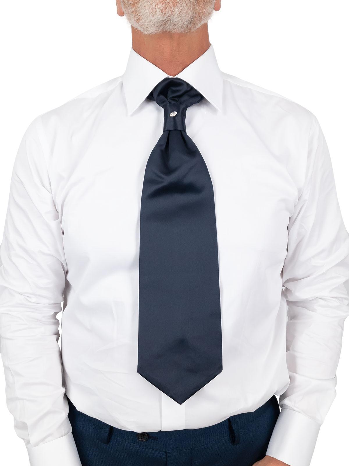 Plastron cerimonia uomo con punto gioiello e cinturino regolabile