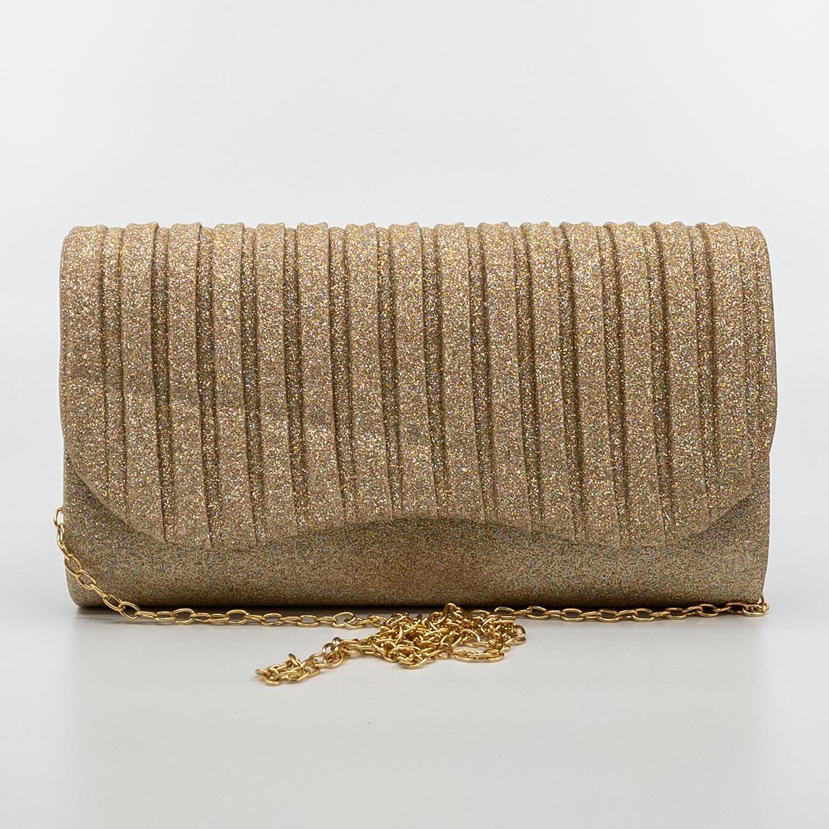 JESSICA TIMELESS CLASSIC Pochette Cerimonia Elegante Glitter con Catenella Staccabile
