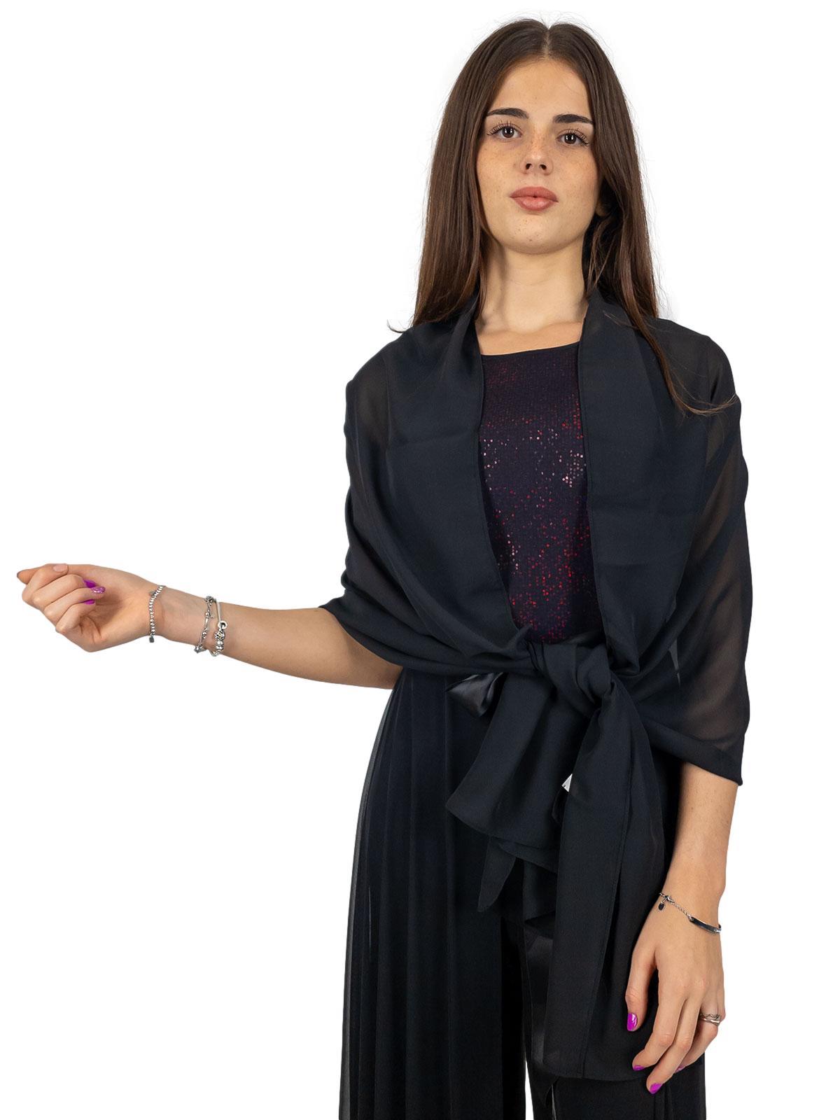 Stola elegante da cerimonia in chiffon donna