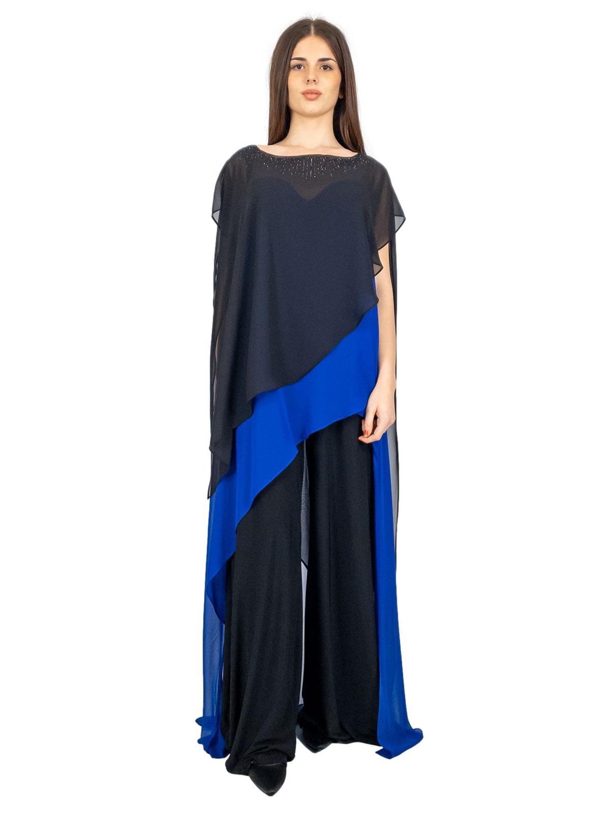 Tuta elegante per cerimonia jumpsuit taglie comode bicolore