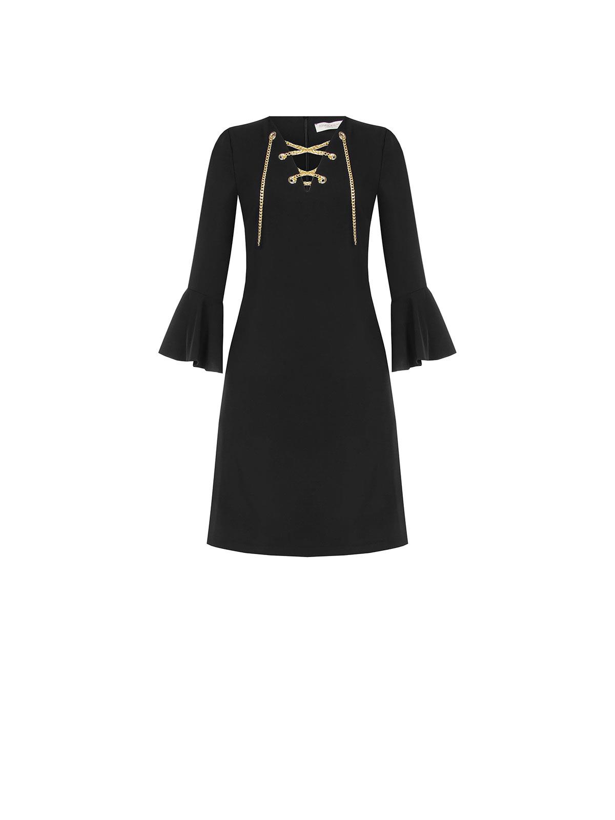 Abito Longuette Rinascimento Vestito Bianco E Nero Vestito Corto - Main Image