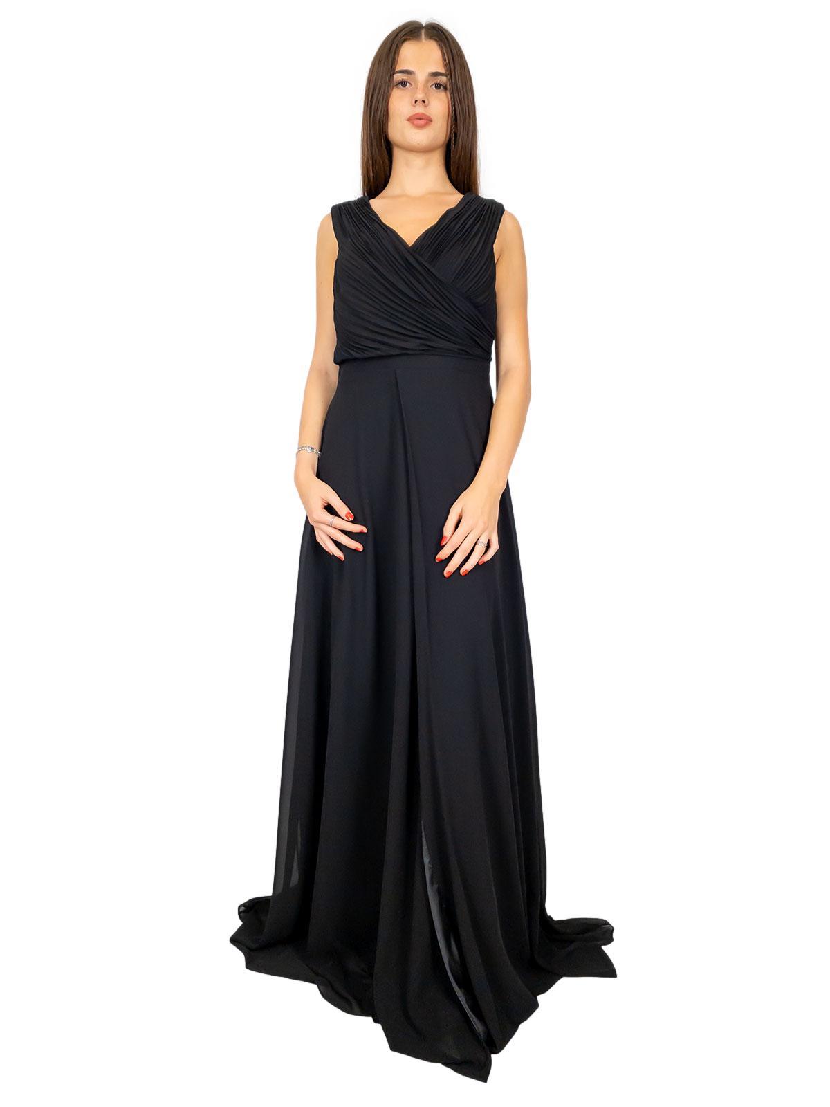 Abiti Lunghi Vestito Nero In Seta Abito Lungo Elegante Stile Orientale Nero E Rosso