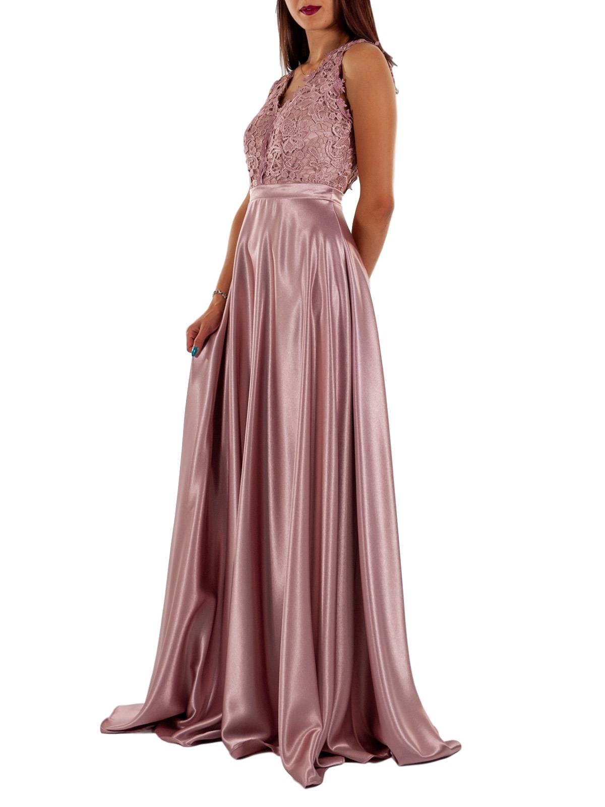 Abito Cerimonia Lungo Donna In Raso Damigelle 3846 Slim