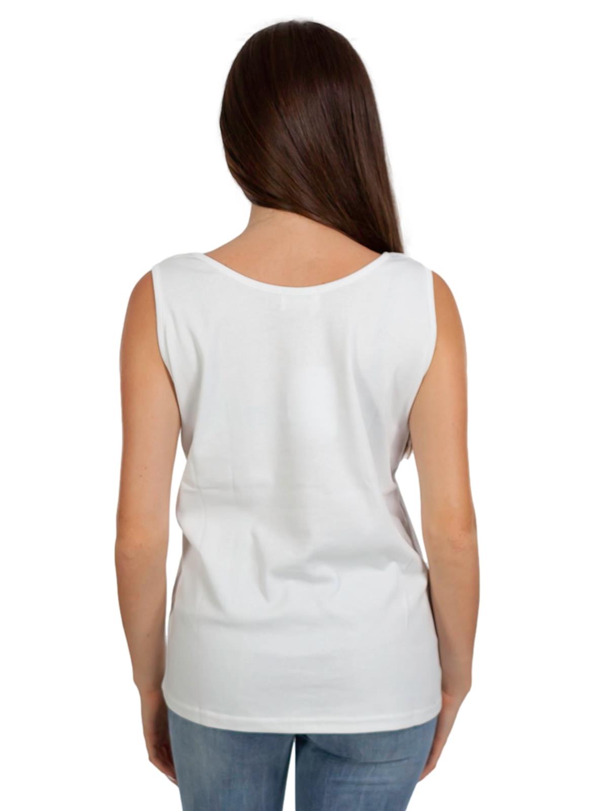 T-shirt Senza Maniche Donna Cotone Regular Fit Ce74 Perlarara