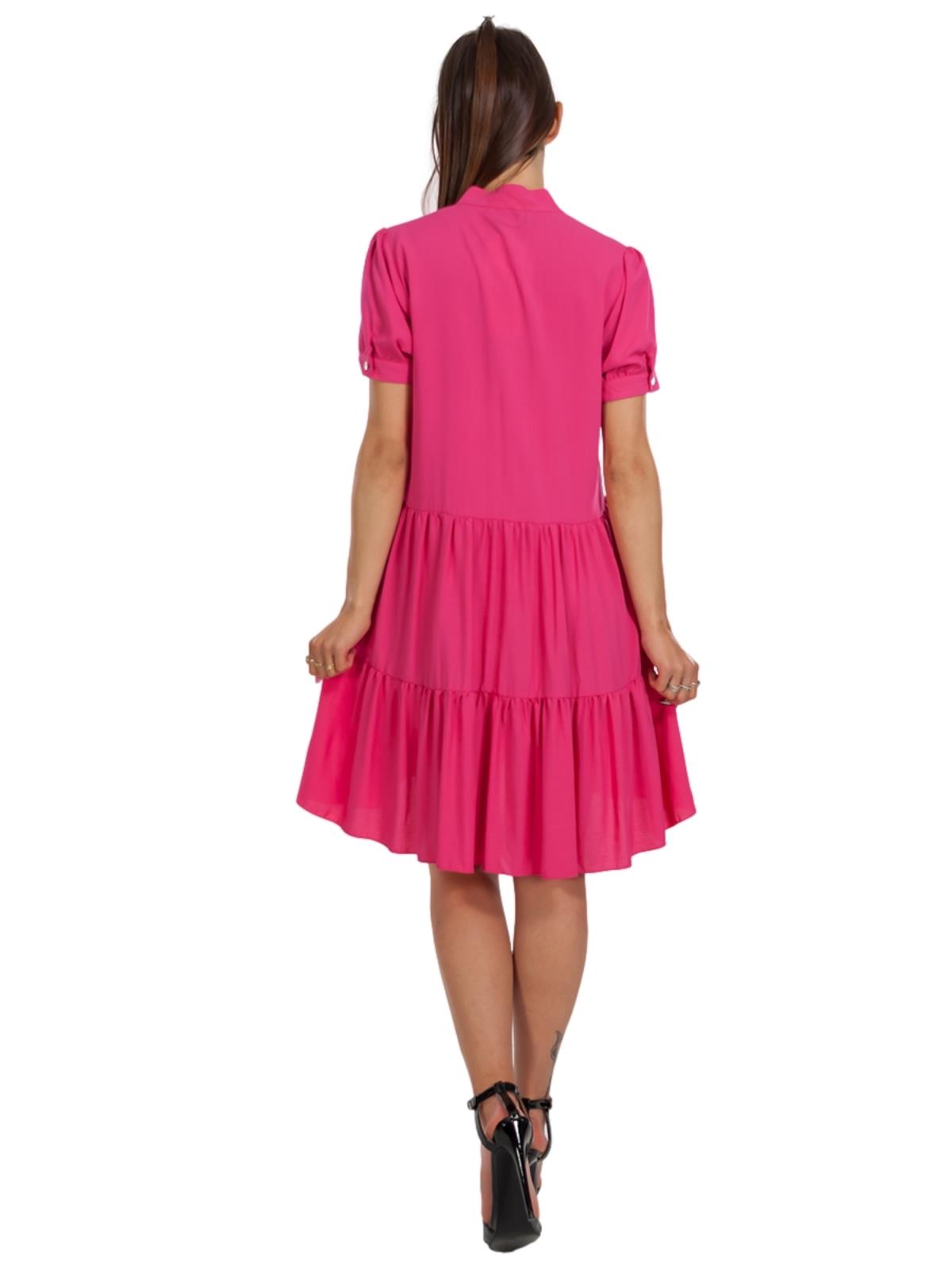 Abito Corto Casual Maniche Lunghe Donna Scollo A V Linea A Tinta Unita Abiti Da Lavoro Autunnali