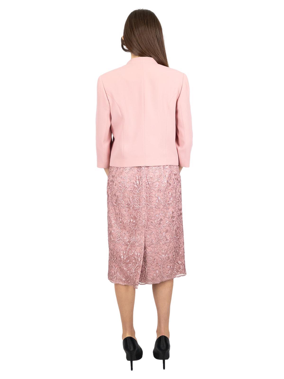 Abito Da Cerimonia Corto Donna Elegante In Pizzo Con Giacca