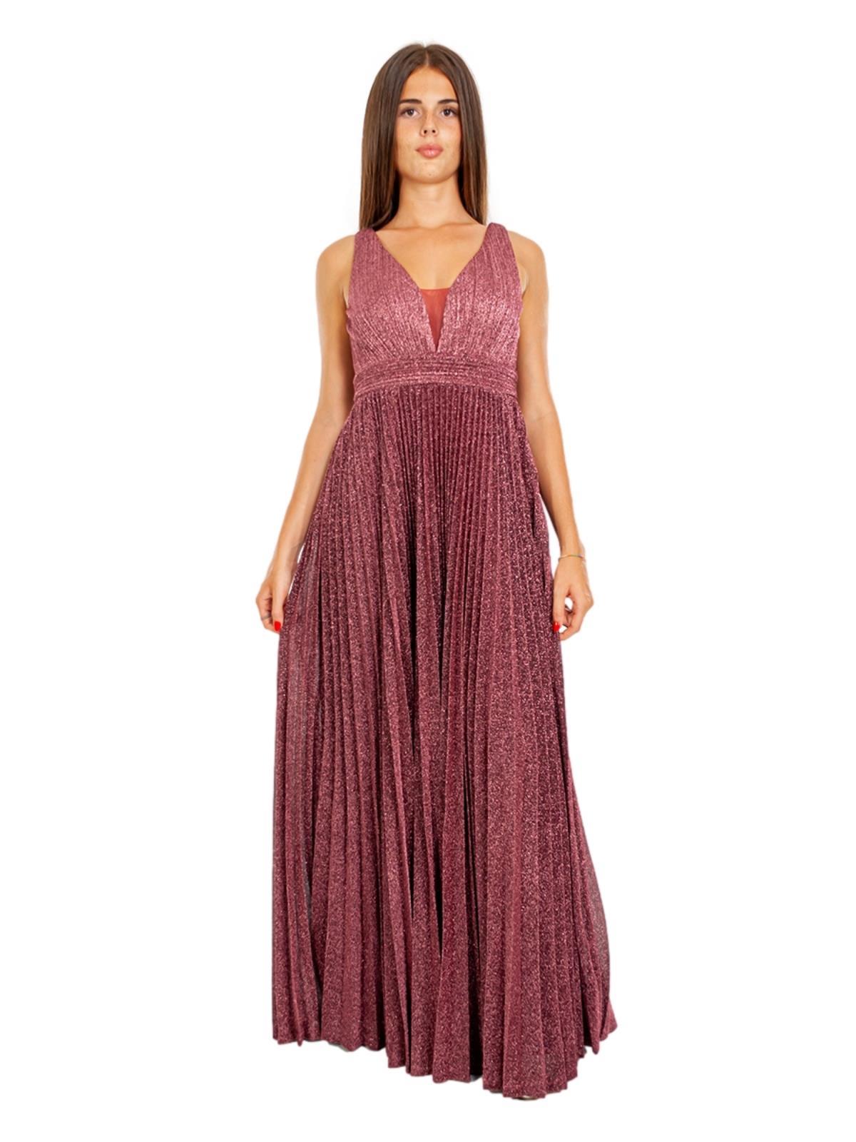 Abito Lungo Elegante Cerimonia Donna Stile Impero Glitterato