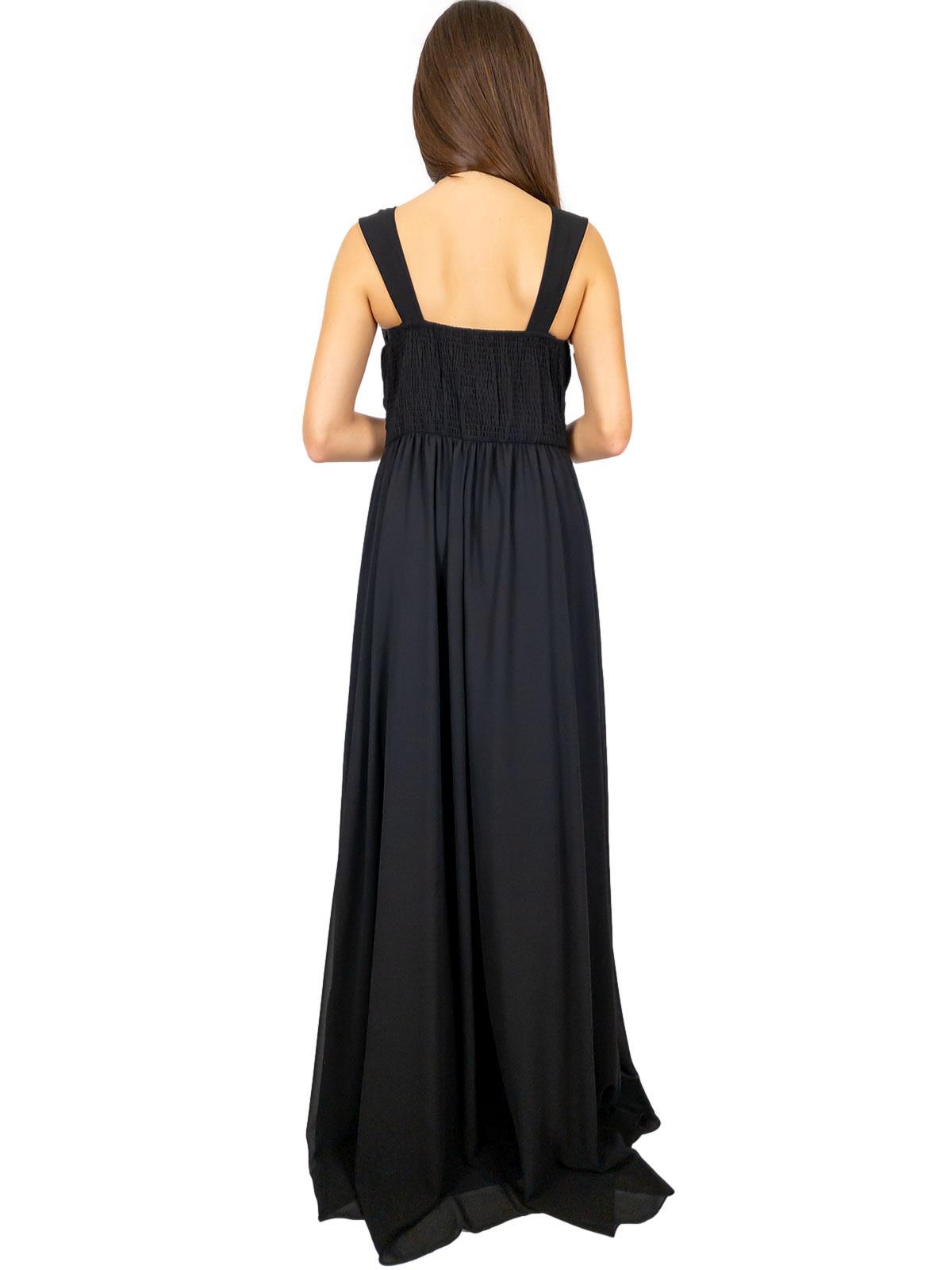 Vestito Lungo Elegante Da Sera Donna Nero Curvy Stile Impero