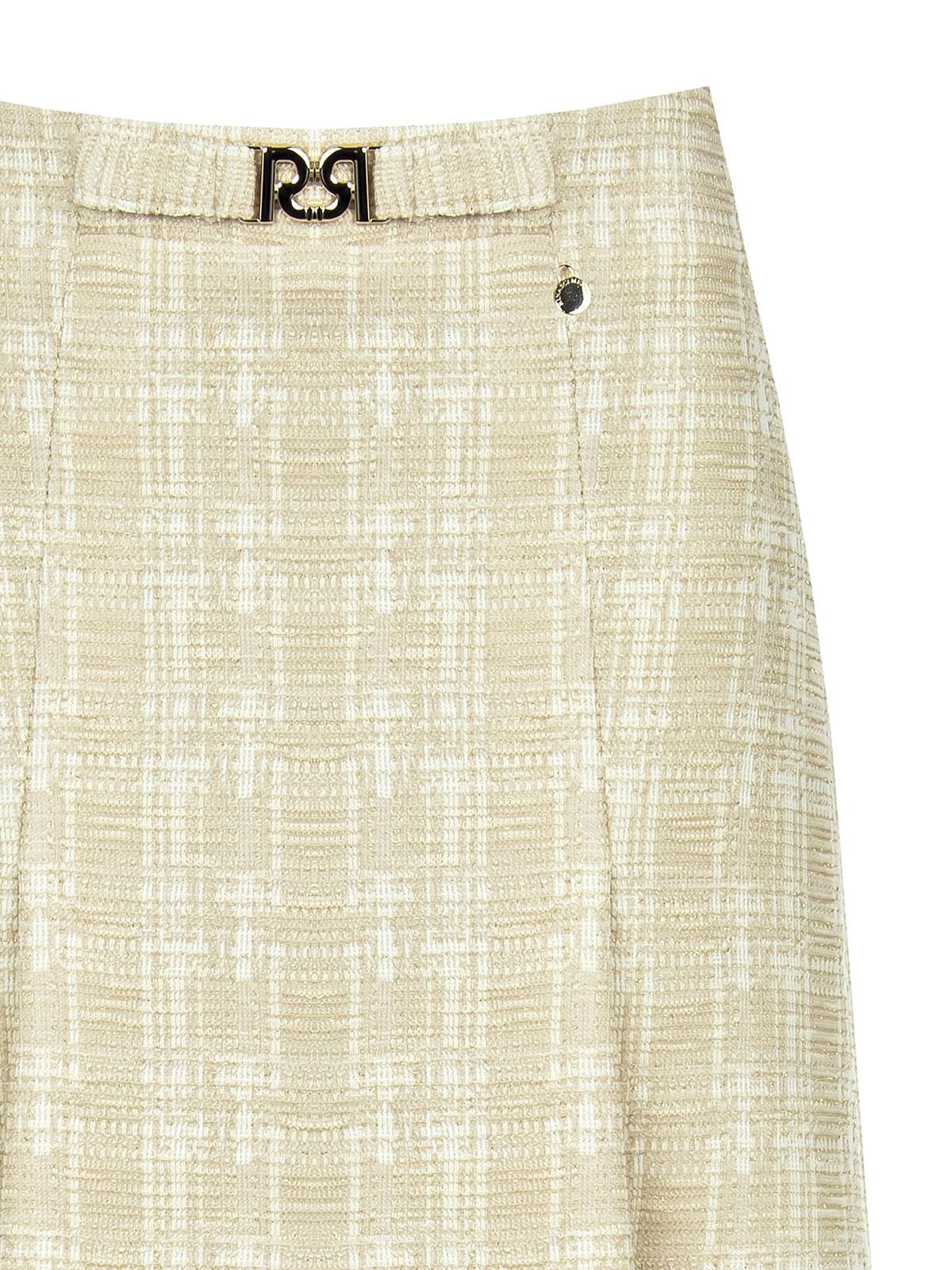 Gonna Al Ginocchio Moomaya In Cotone - Taglio Trapezio, Elastica In Vita, Dettagli In Pizzo, Casual Chic