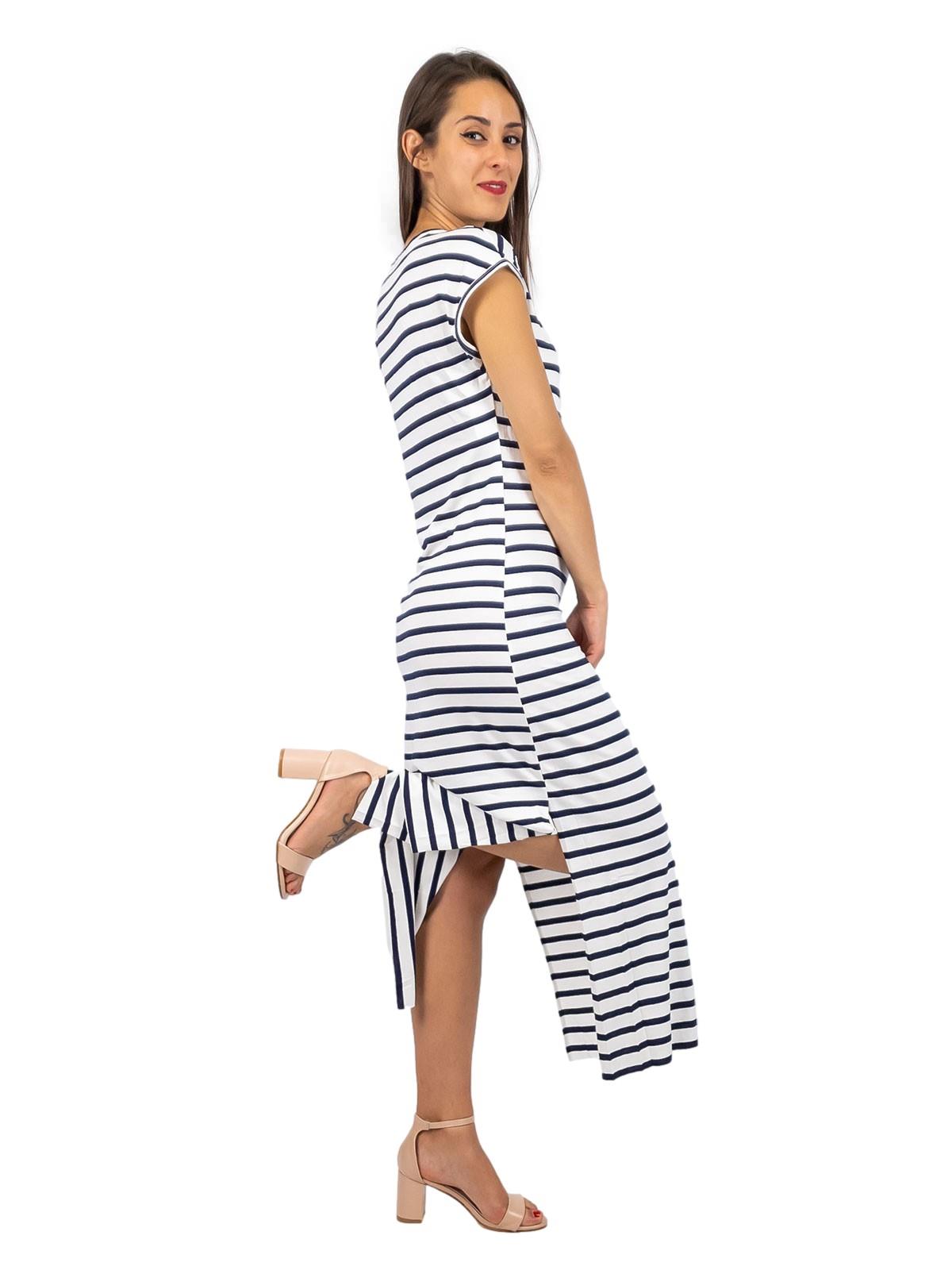 Vestito Lungo A Righe Donna Estivo Con Spacco Laterale Da Giorno