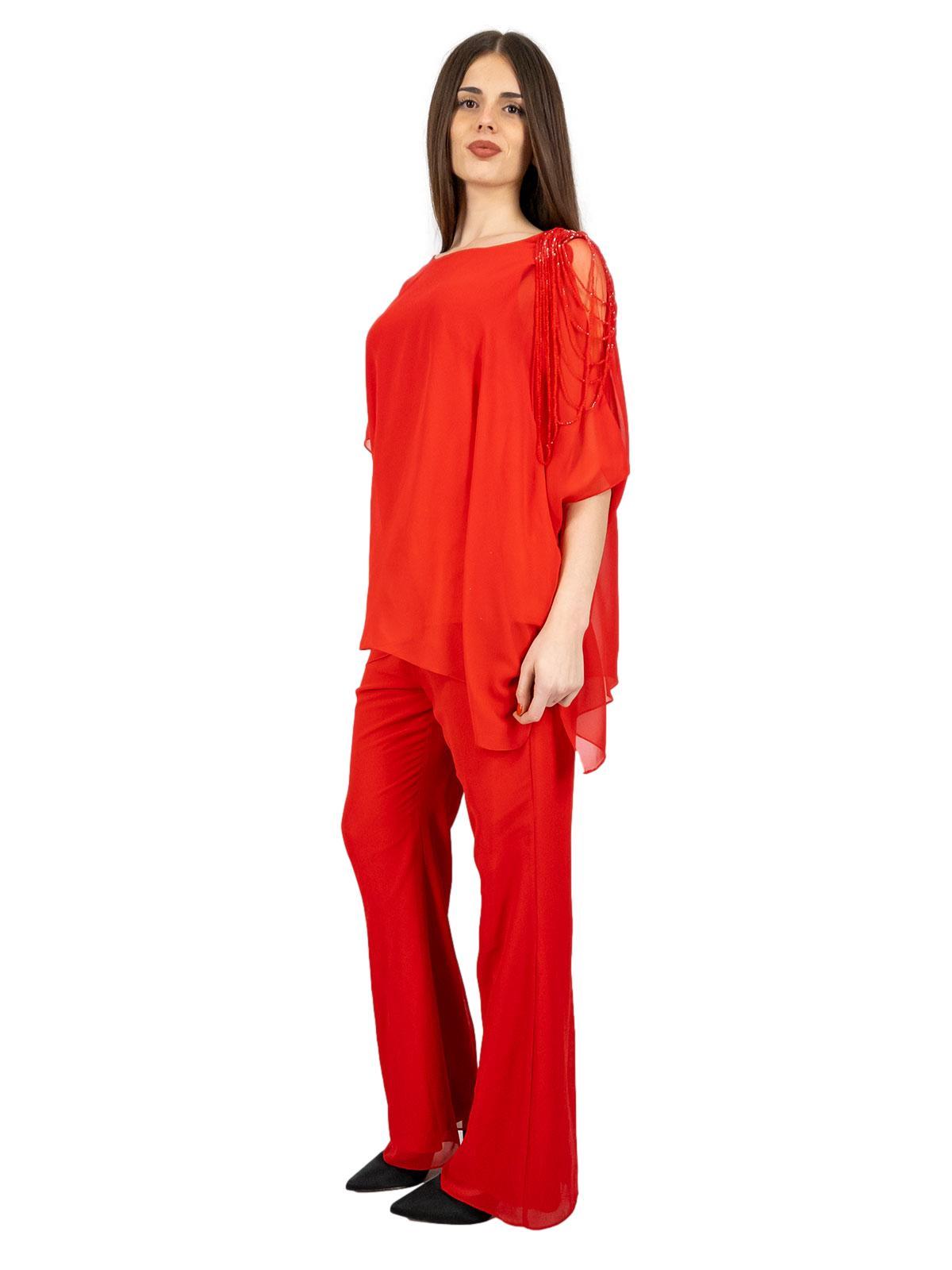 Completo Pantalone Donna Elegante Con Blusa Per Matrimonio