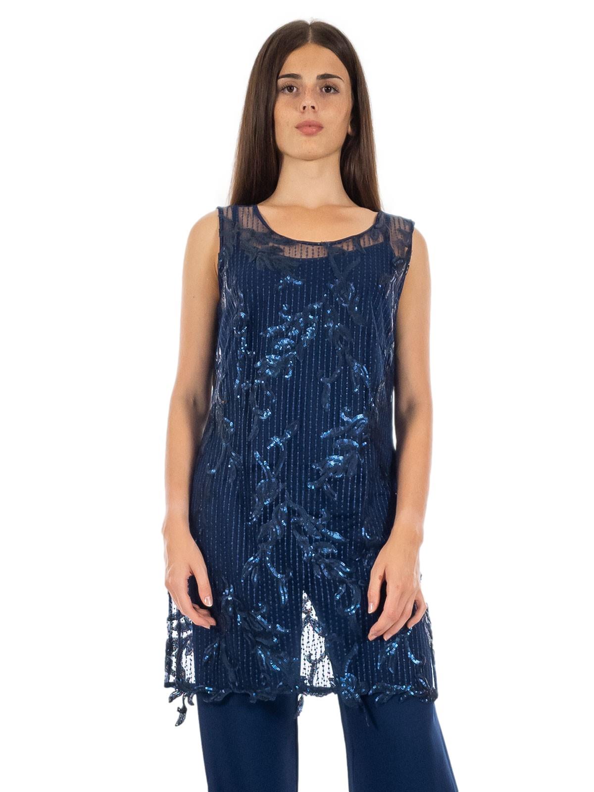 Completo Pantaloni Eleganti Da Cerimonia Con Blusa E Top