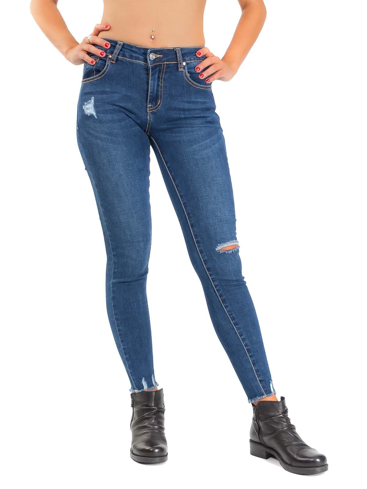 Geagodelia Jeans Strappati Uomo Stretti Pantaloni in Denim Slim Fit Jeans Uomo Elasticizzati Vita Alta Casual Hip-Hop Ragazzo Regalo (B-Blu Scuro, M