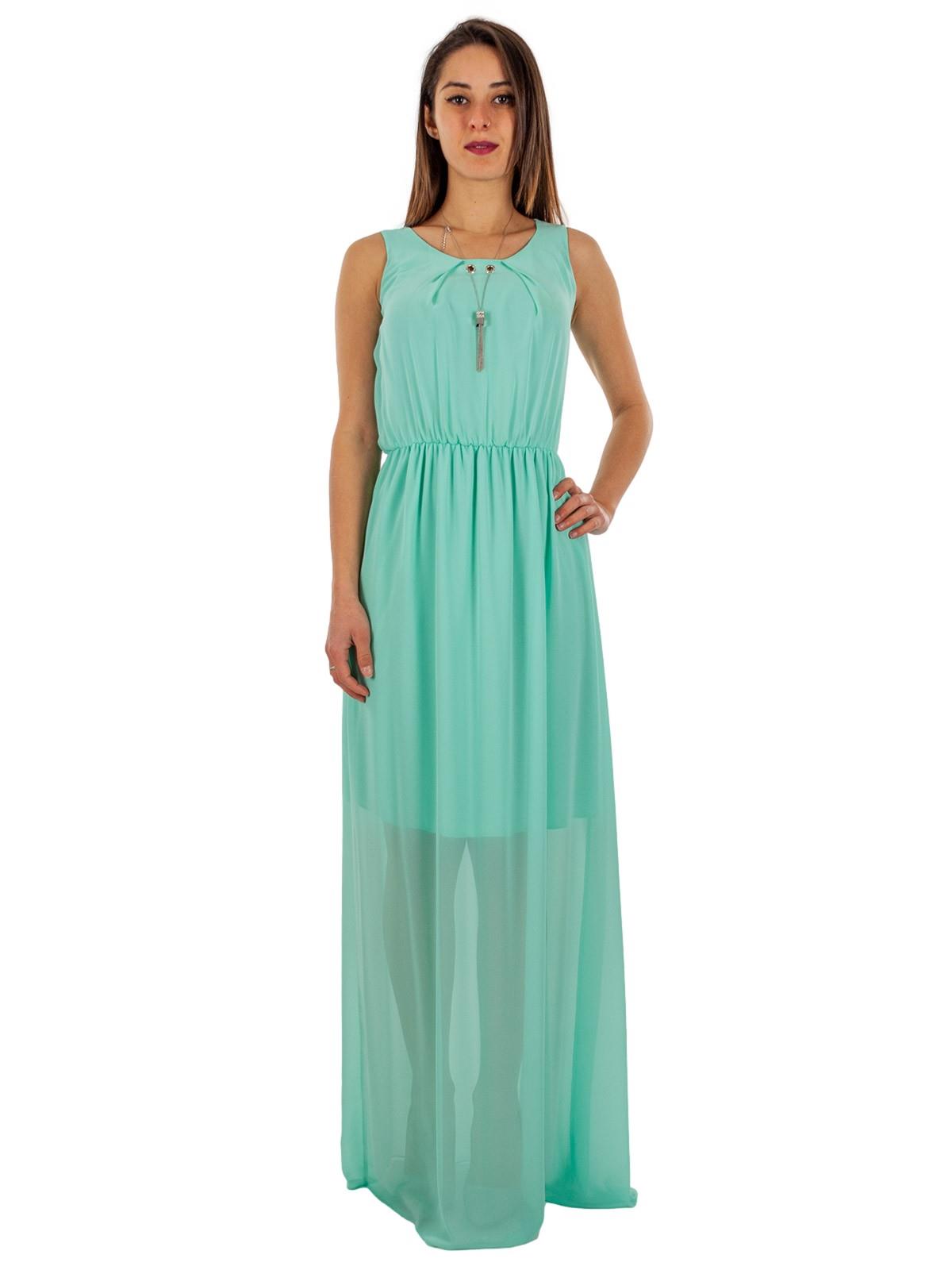 Abito Lungo Elegante Cerimonia Donna Per Damigelle In Chiffon - Main Image