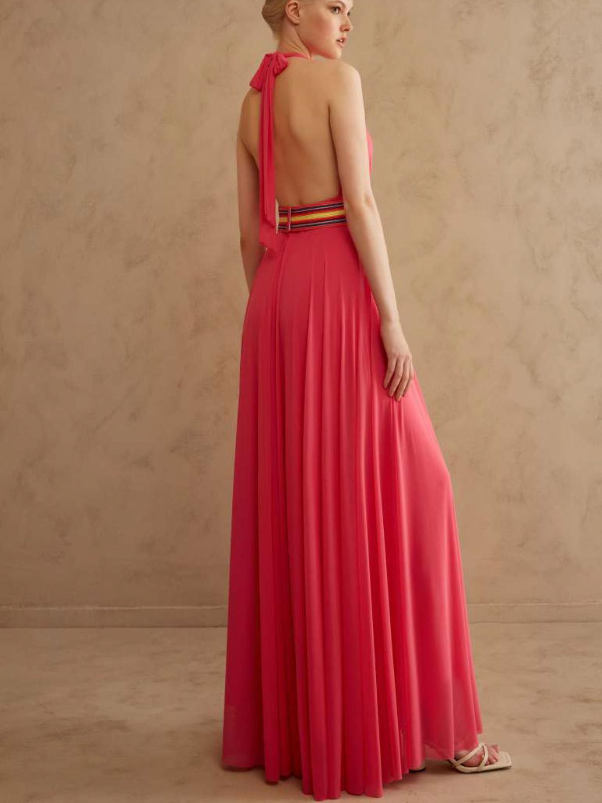 SAMHO Abito Lungo Da Donna Con Scollo A V Profondo A Maniche Corte Plissettato A Vita Alta Con Spacco Per Discoteca Feste Serate Lago 48 127672237 - Foto 8