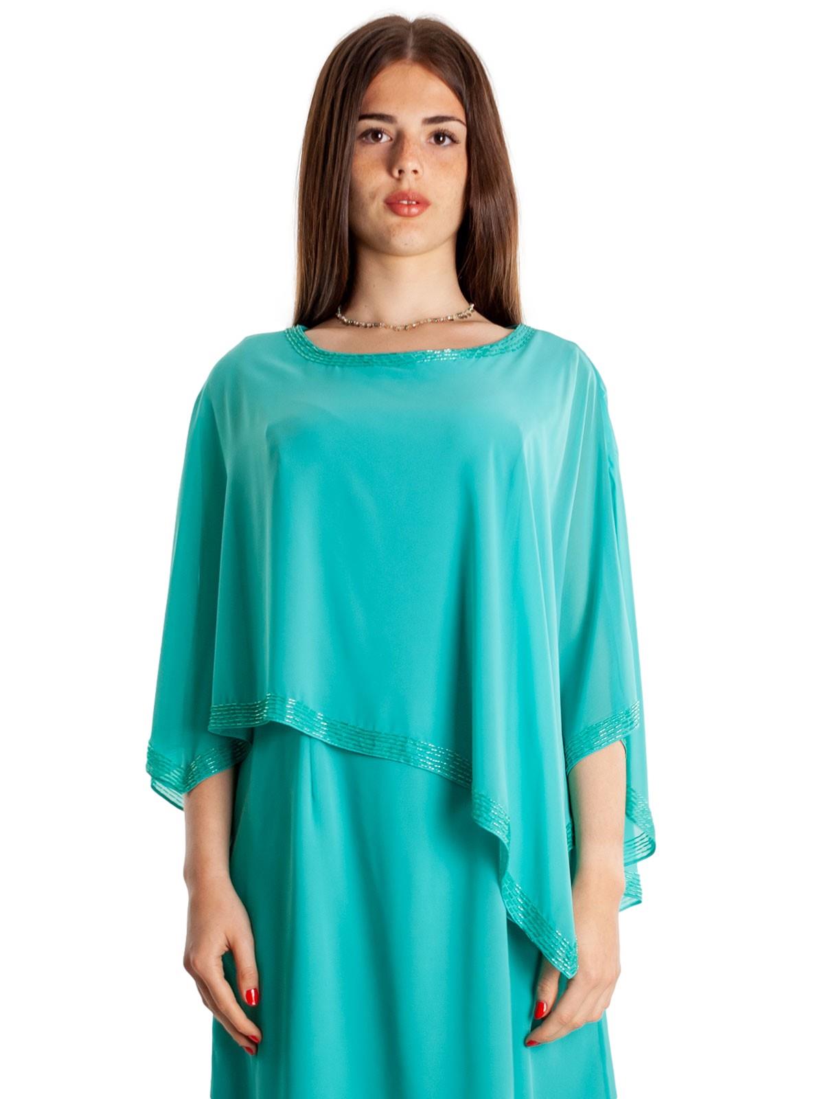 Abito Cerimonia Donna Corto Per Signora Elegante In Chiffon