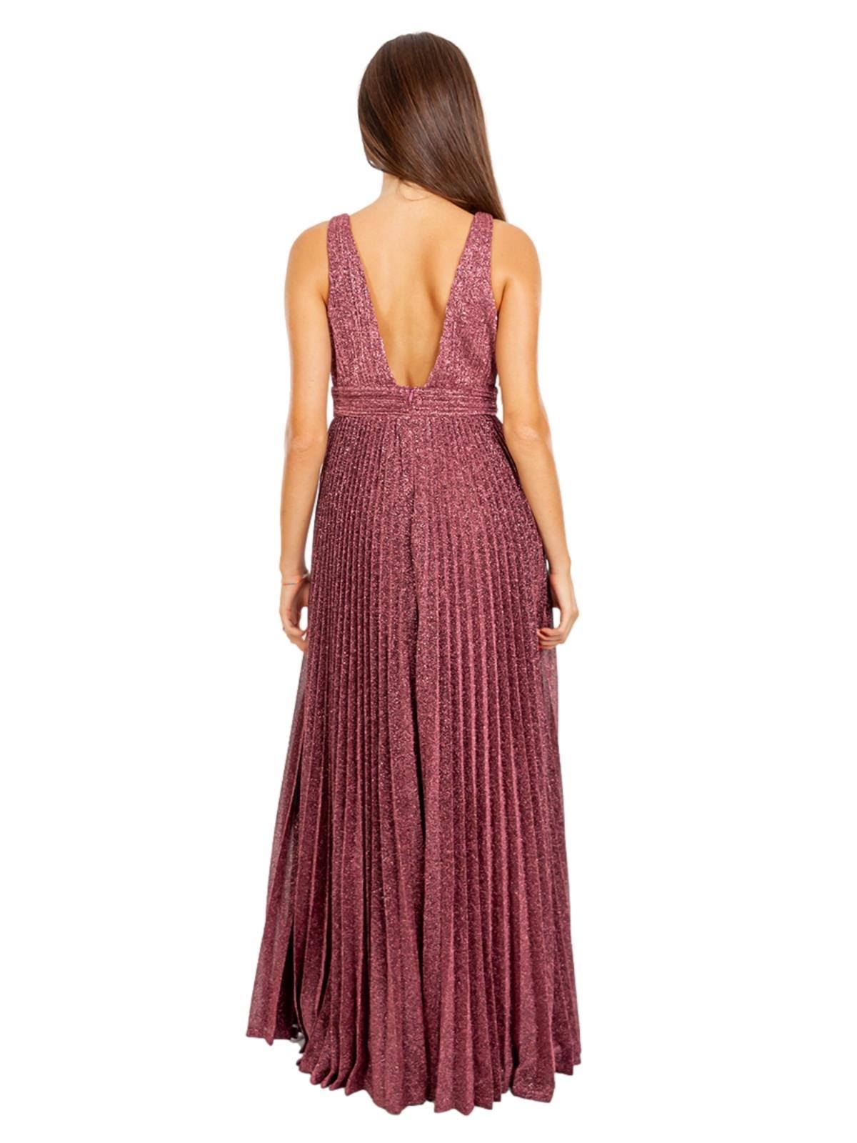 Abito Lungo Elegante Cerimonia Donna Stile Impero Glitterato