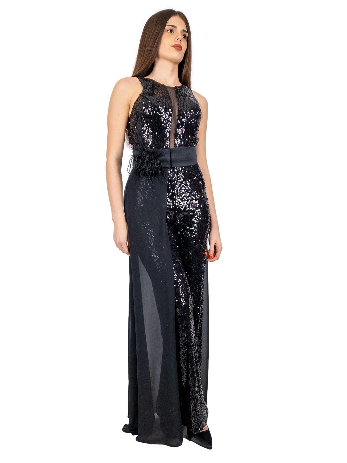 Tuta Elegante Donna In Paillettes Jumpsuit Da Sera