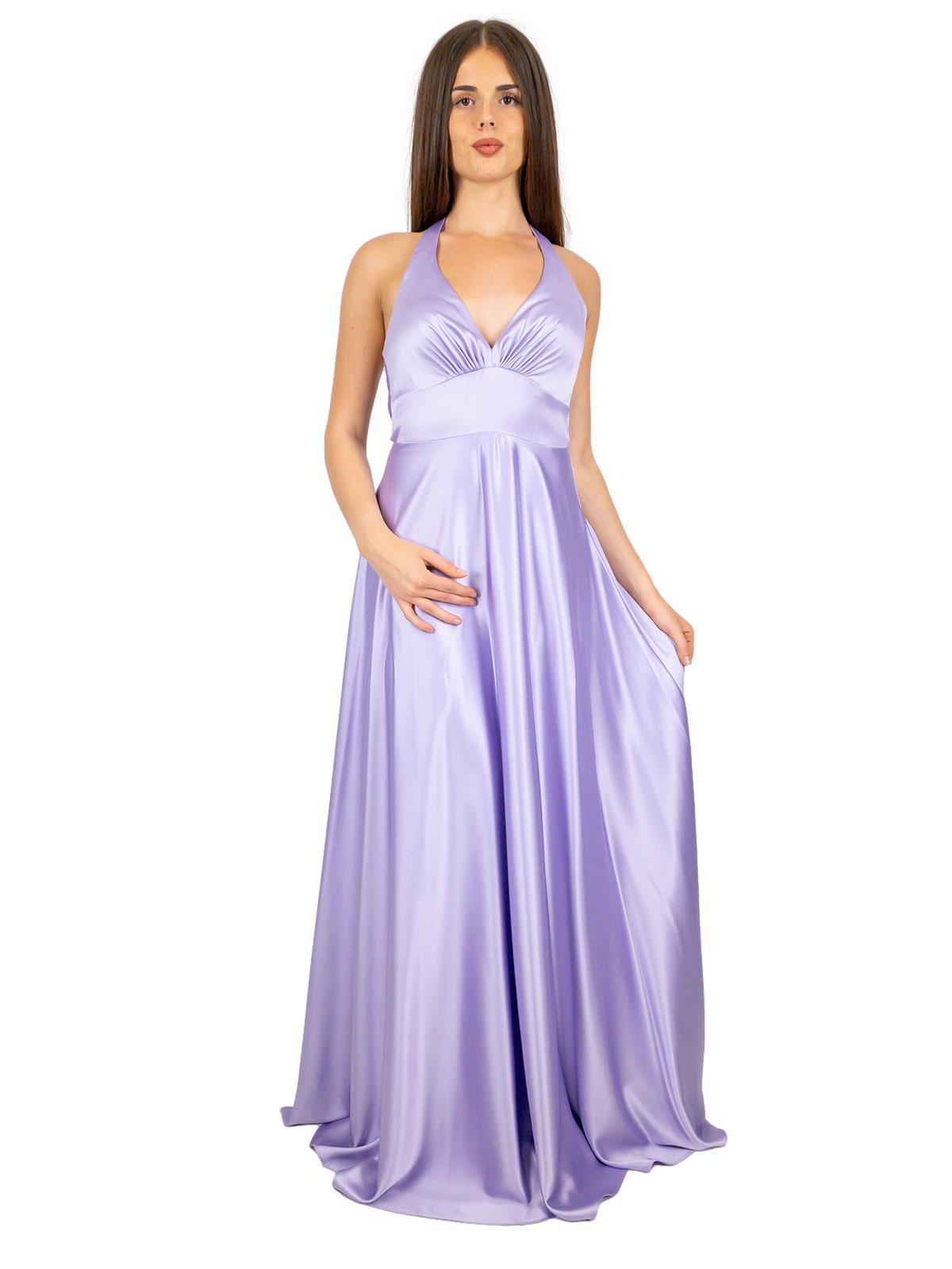 Abito Lungo Cerimonia Donna Stile Impero Elegante In Raso