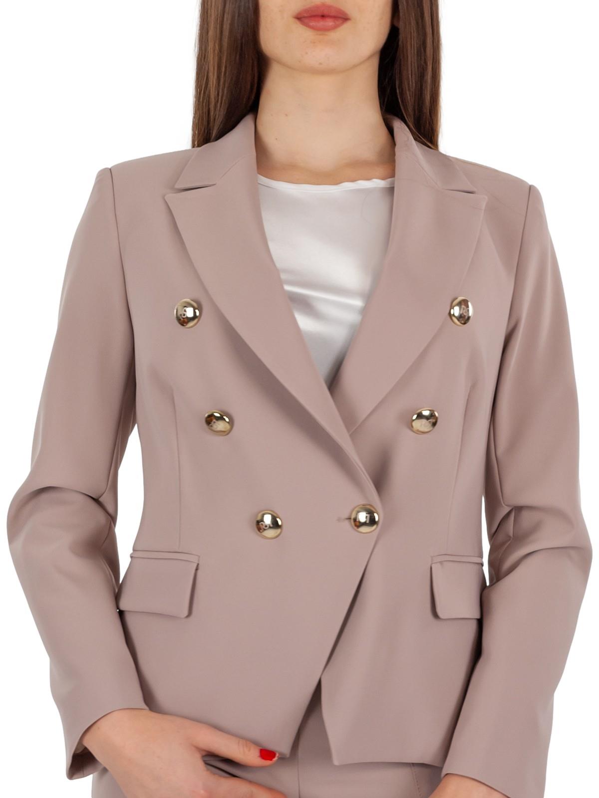 Blazer Donna Elegante Corto Doppiopetto Rinascimento