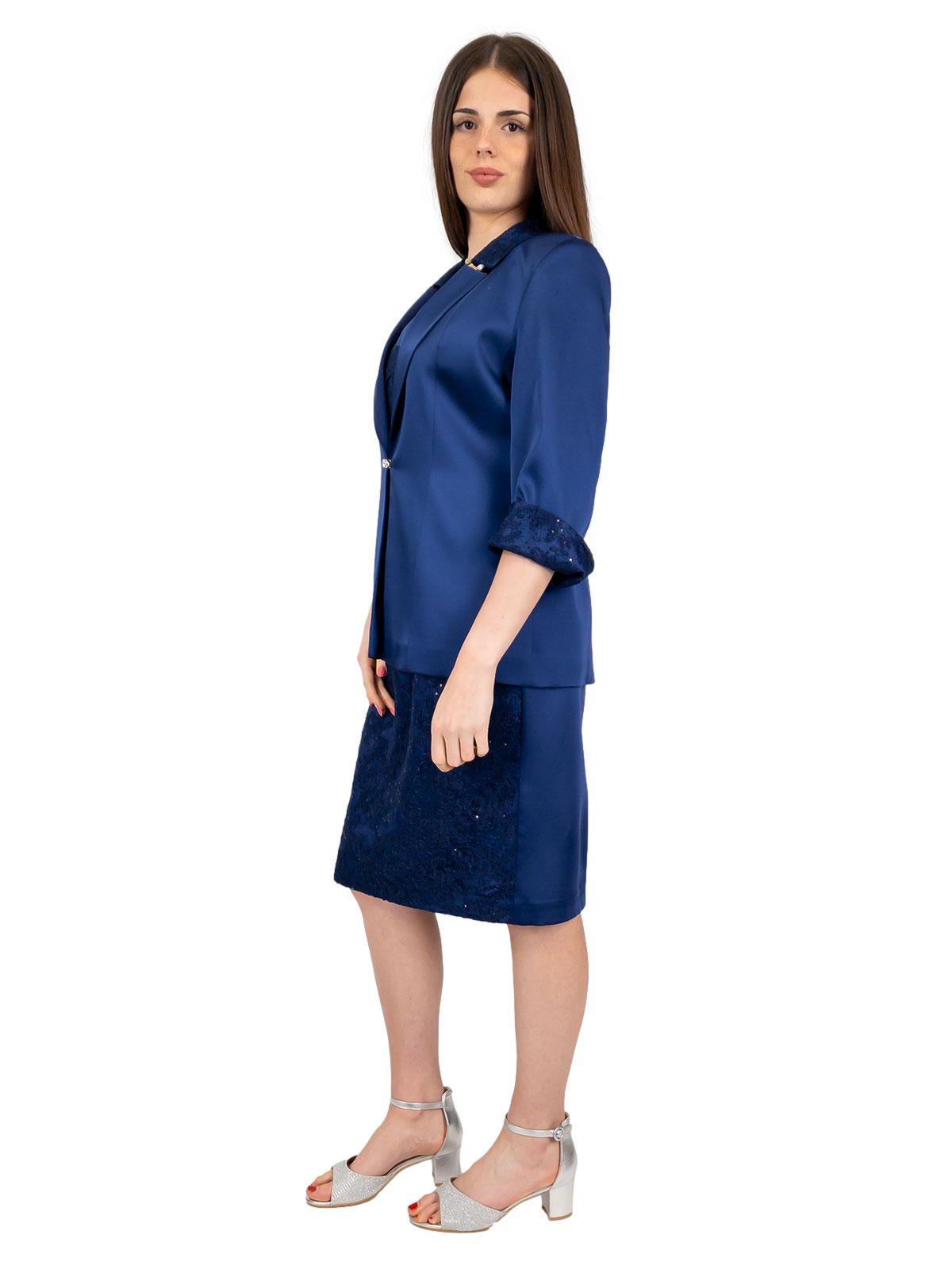 Donna Ever-Pretty Vestito da Cerimonia Manica 3/4 Stile Impero Linea ad