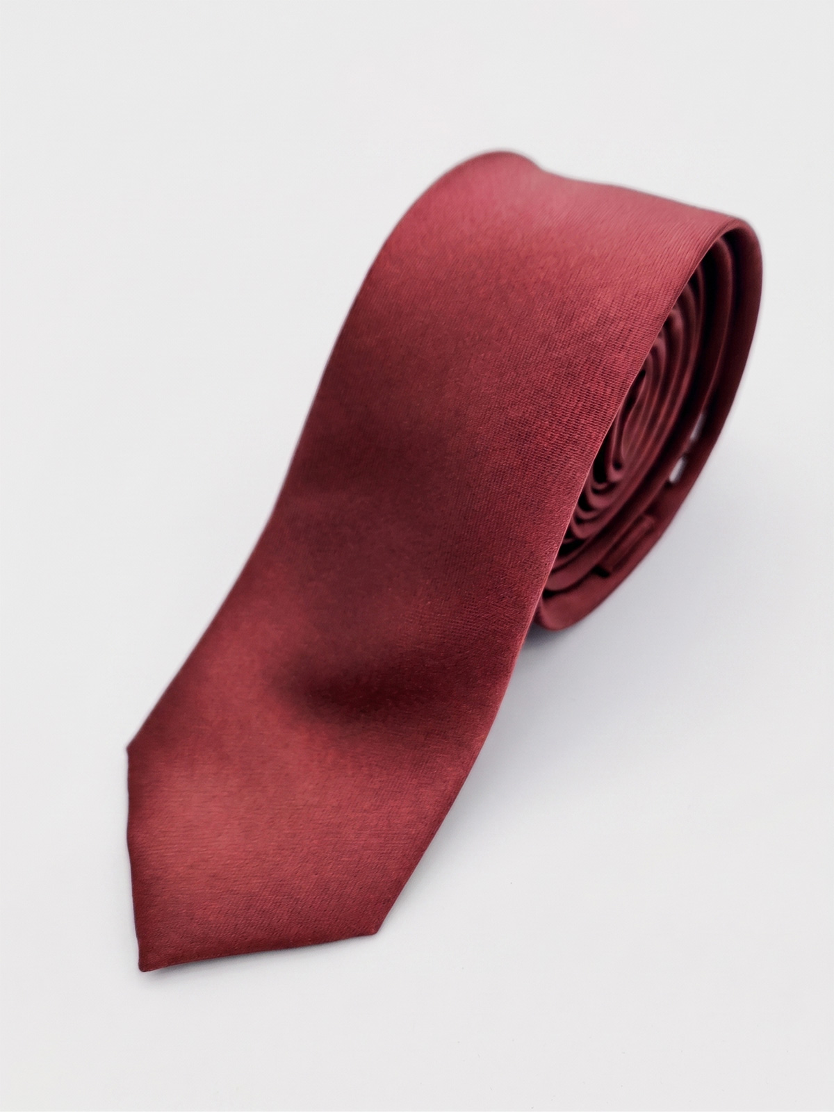 Pure Silk Solid Color Slim Tie 5 cm
