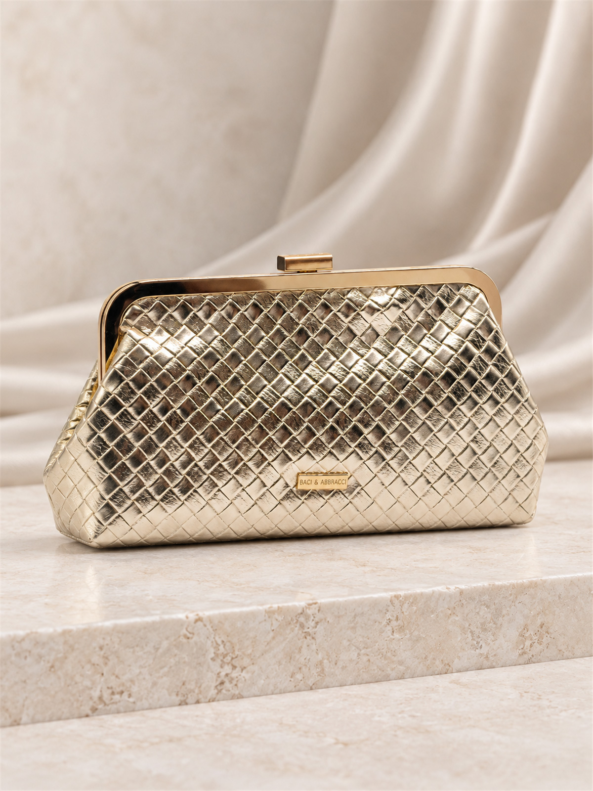 BACI E ABBRACCI Pochette Oro Elegante da Cerimonia TC2942-ORO