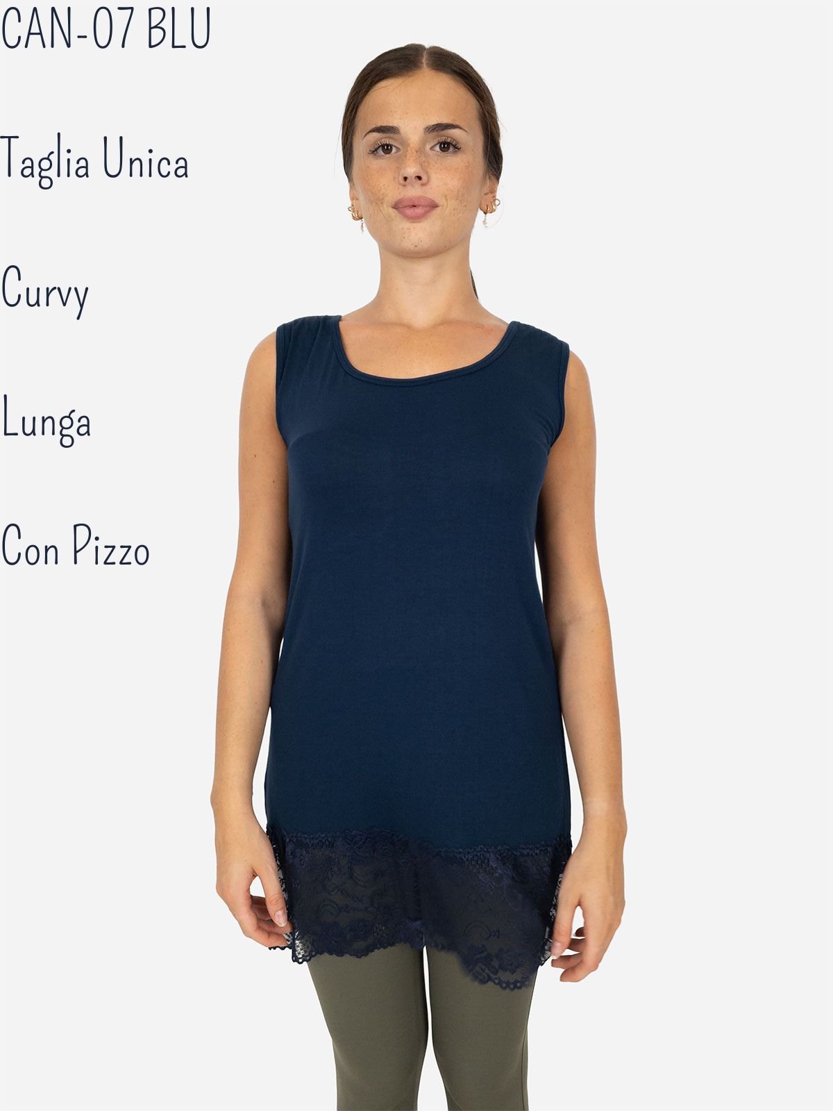 Canotta Lunga Curvy con Pizzo per Donna – Morbida e Comoda