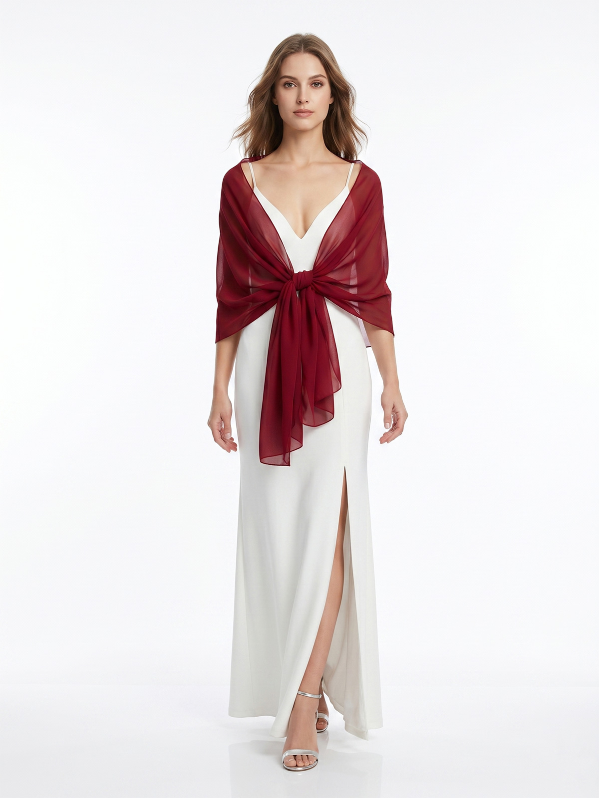 Elegant Solid Color Chiffon Ceremony Stole